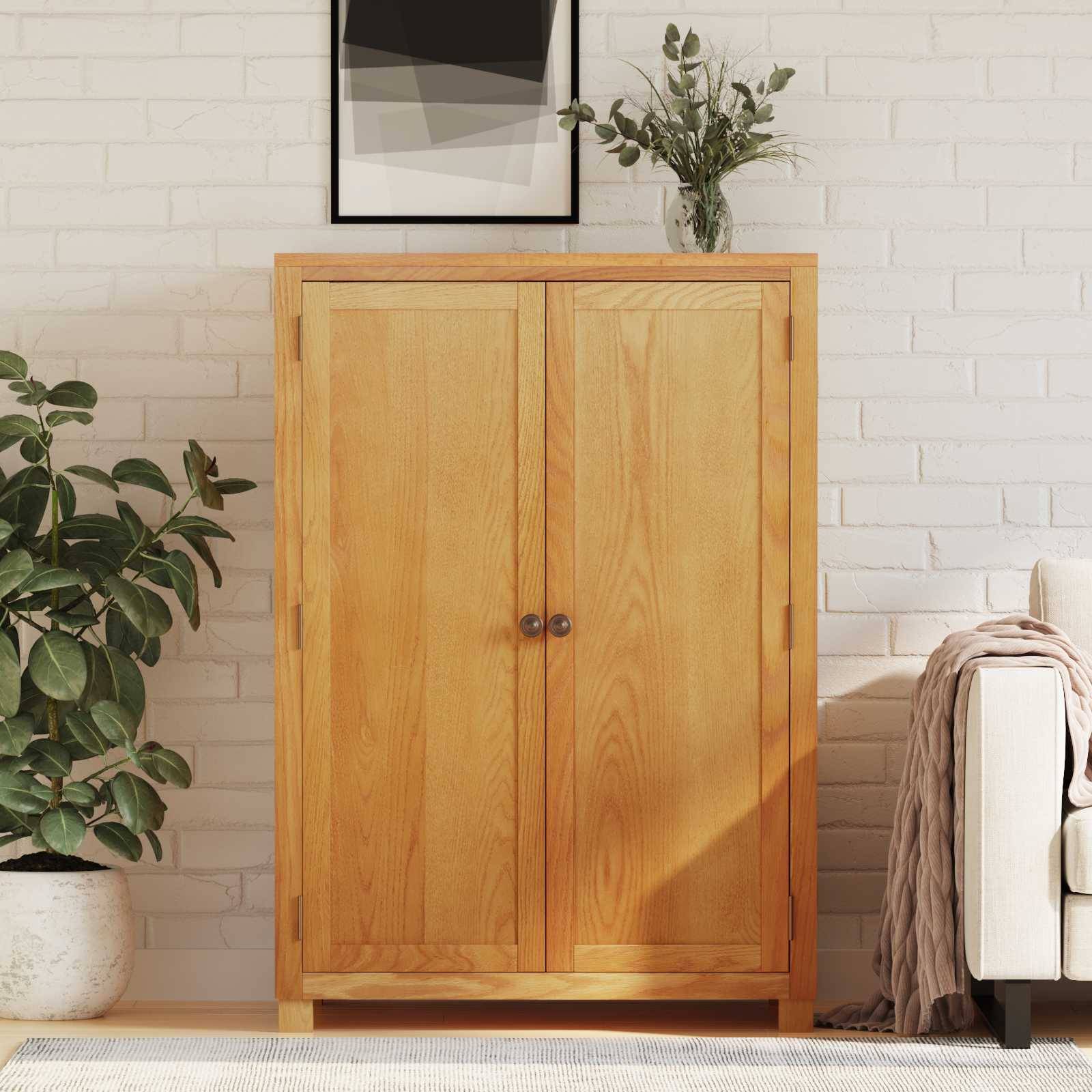 vidaXL Kleiderschrank mit Speicher mit Tür Braun Holzwerkstoff