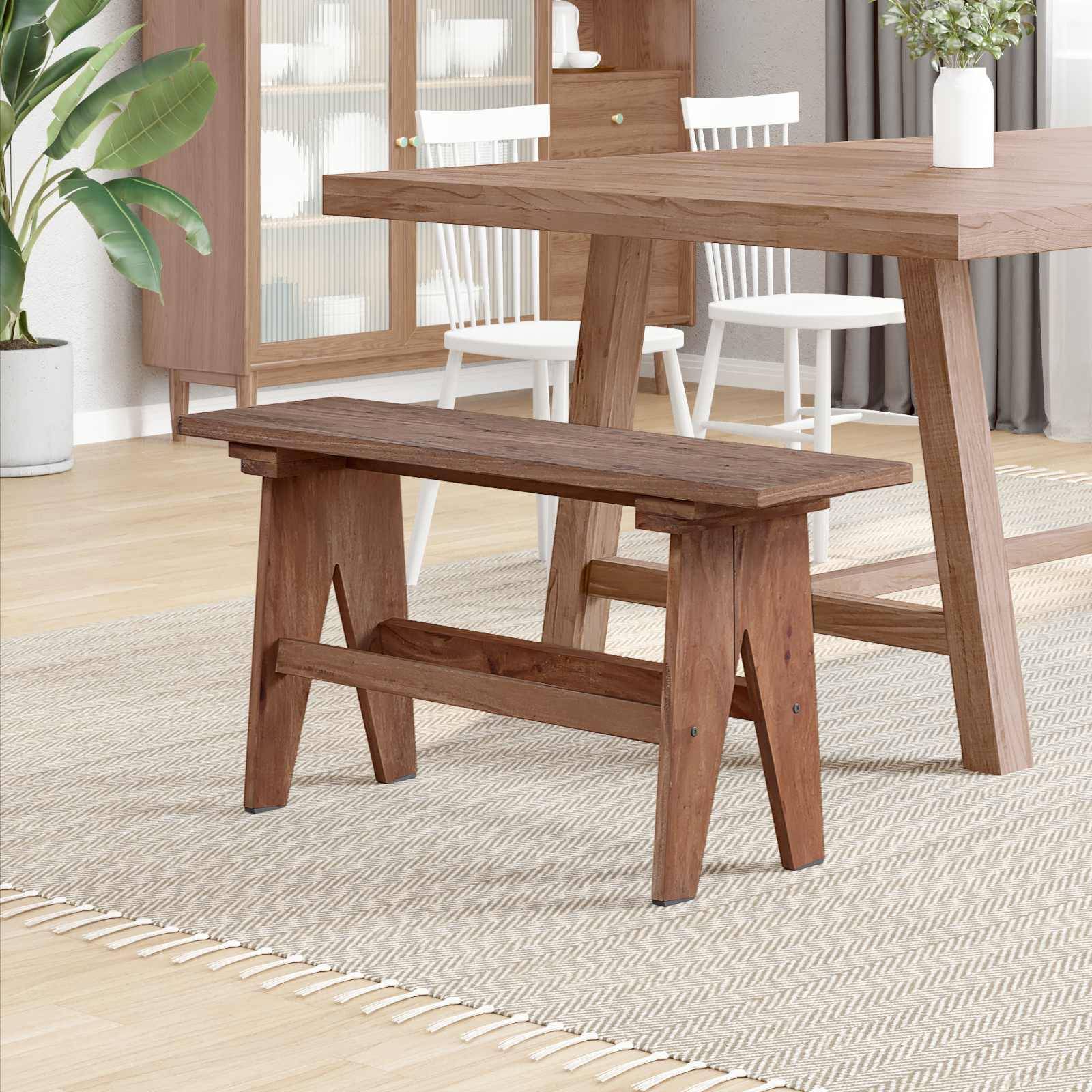 vidaXL Bank Natur 100 x 30 x 51 cm Massivholz Altholz