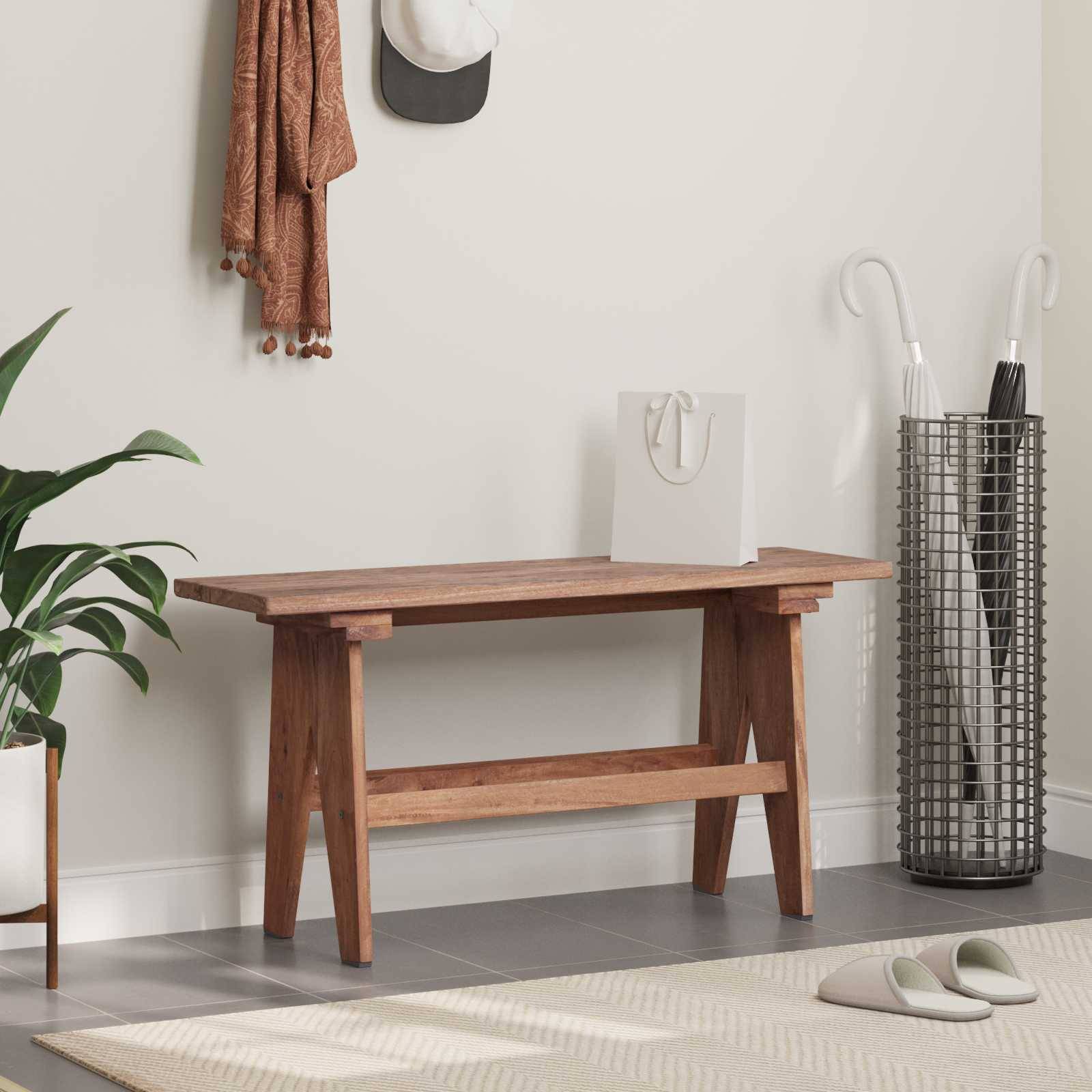 vidaXL Bank Natur 100 x 30 x 51 cm Massivholz Altholz