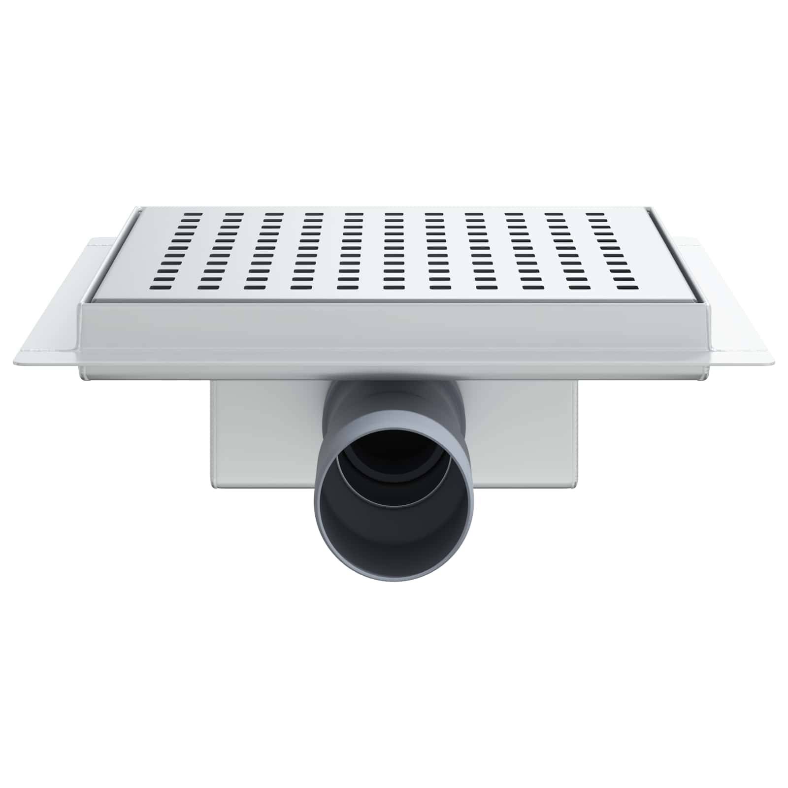 vidaXL Punkt Duschablauf Silber 20 x 20 cm Edelstahl 304