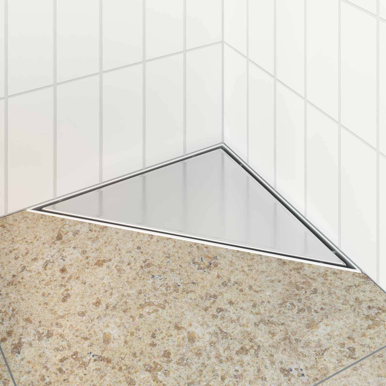 vidaXL 2 in 1 Dreiecks-Duschabfluss Silber 32 x 32 x 7,5 cm