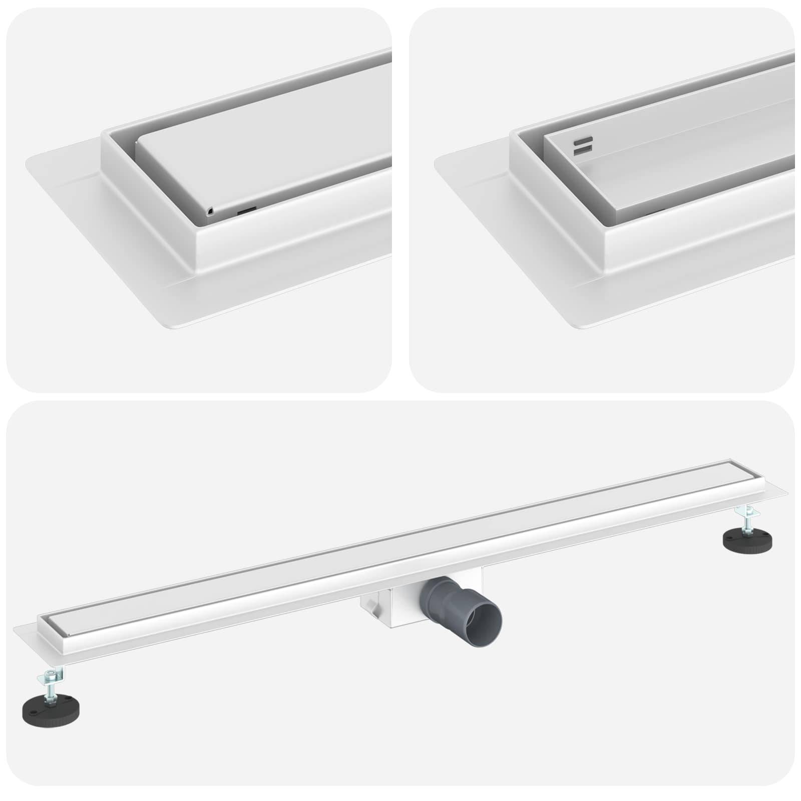 vidaXL 2 in 1 Duschabfluss Silber 100 cm Edelstahl 304