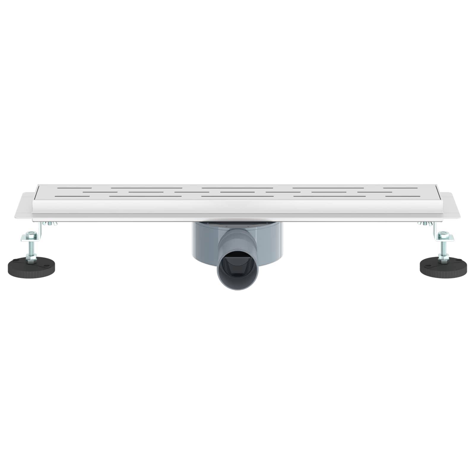 vidaXL Duschabfluss mit Glashülle und 360° Siphon Silber 50 cm