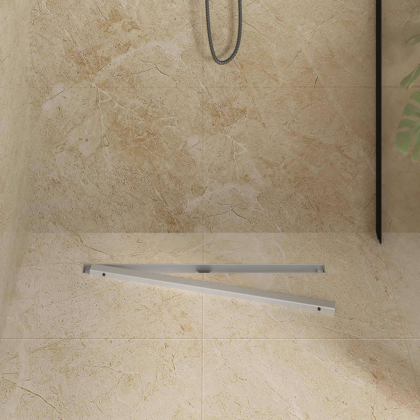 vidaXL 360° Duschablauf mit slim Modell Silber 70 cm Edelstahl 304