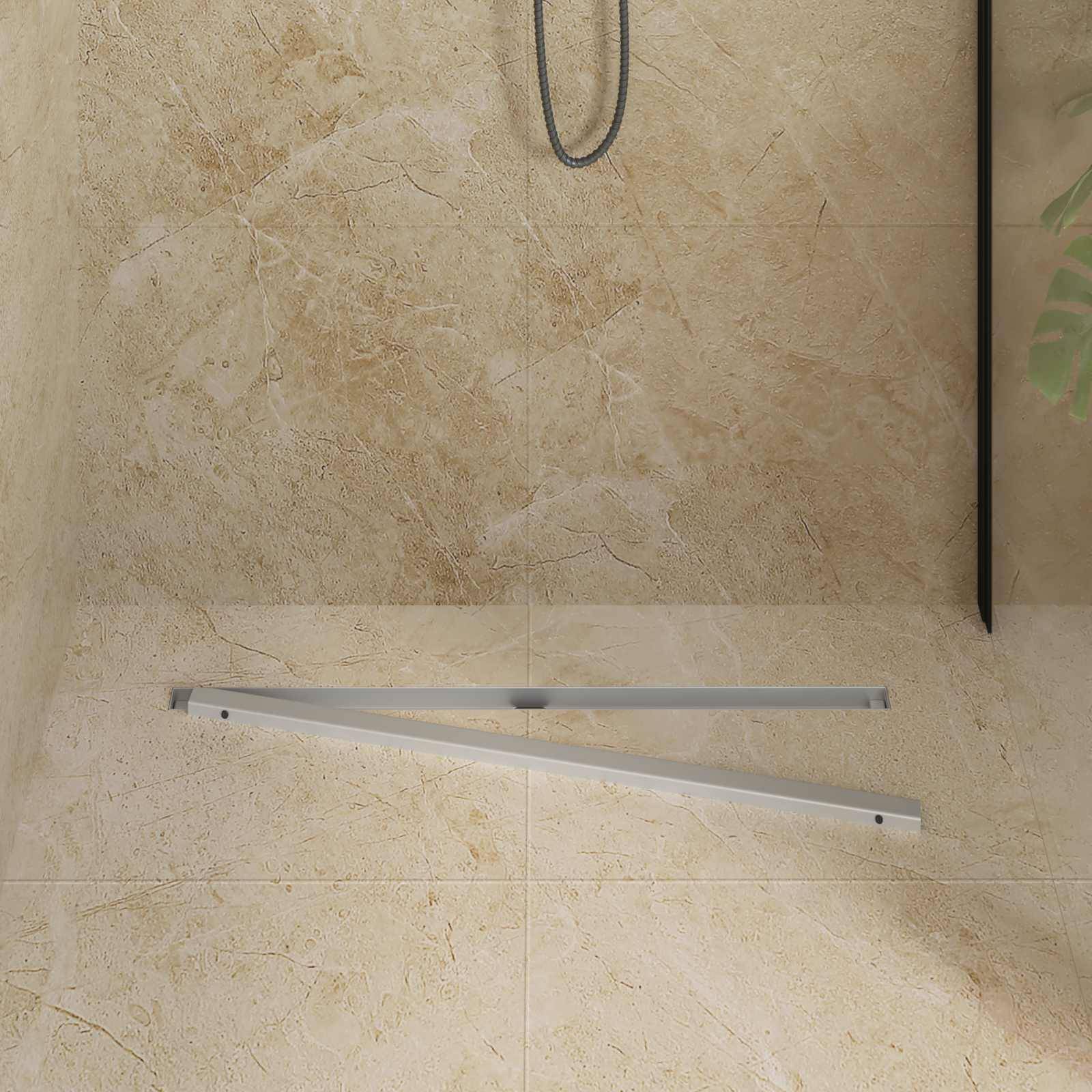 vidaXL 360° Duschablauf mit slim Modell Silber 80 cm Edelstahl 304