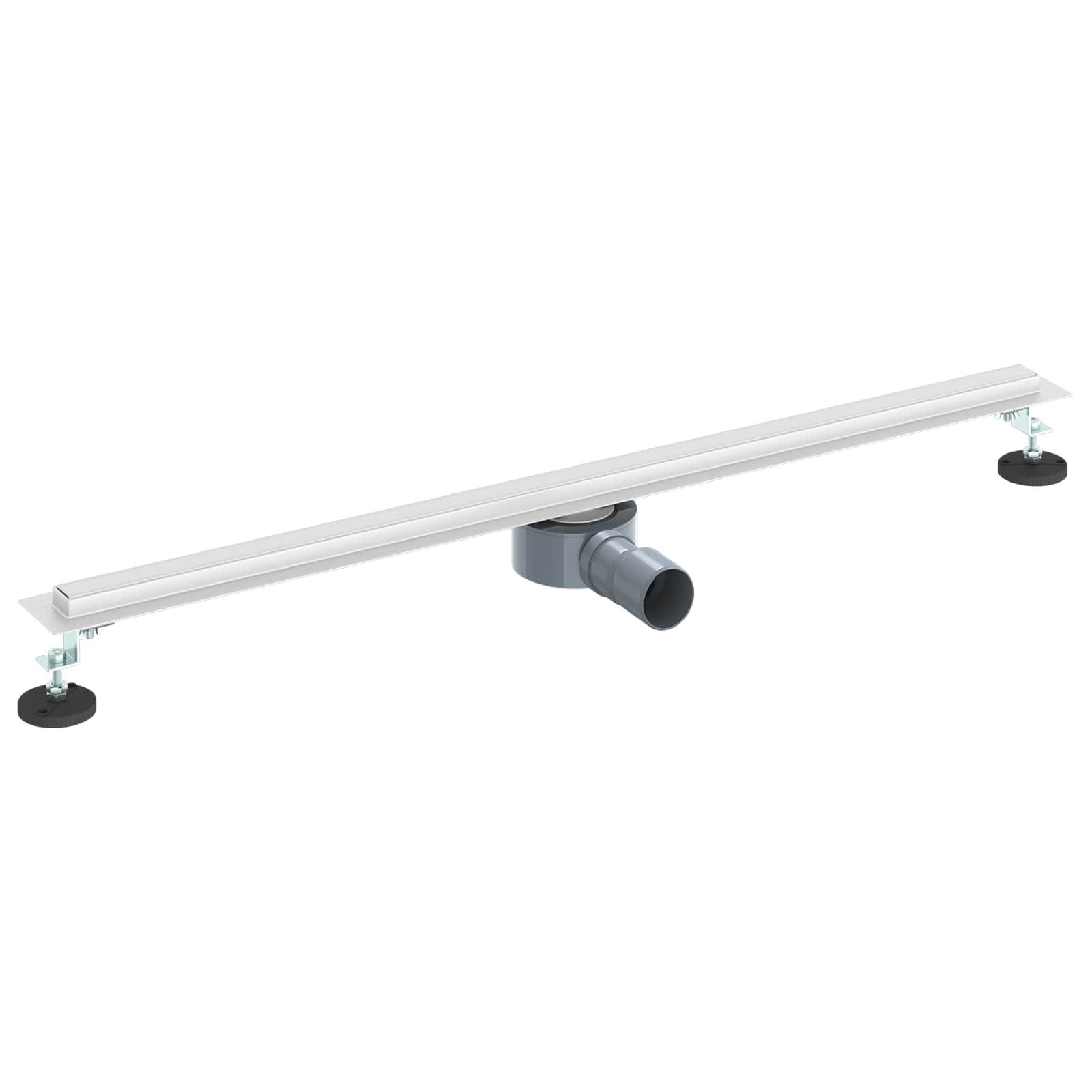vidaXL 360° Duschablauf mit slim Modell Silber 90 cm Edelstahl 304