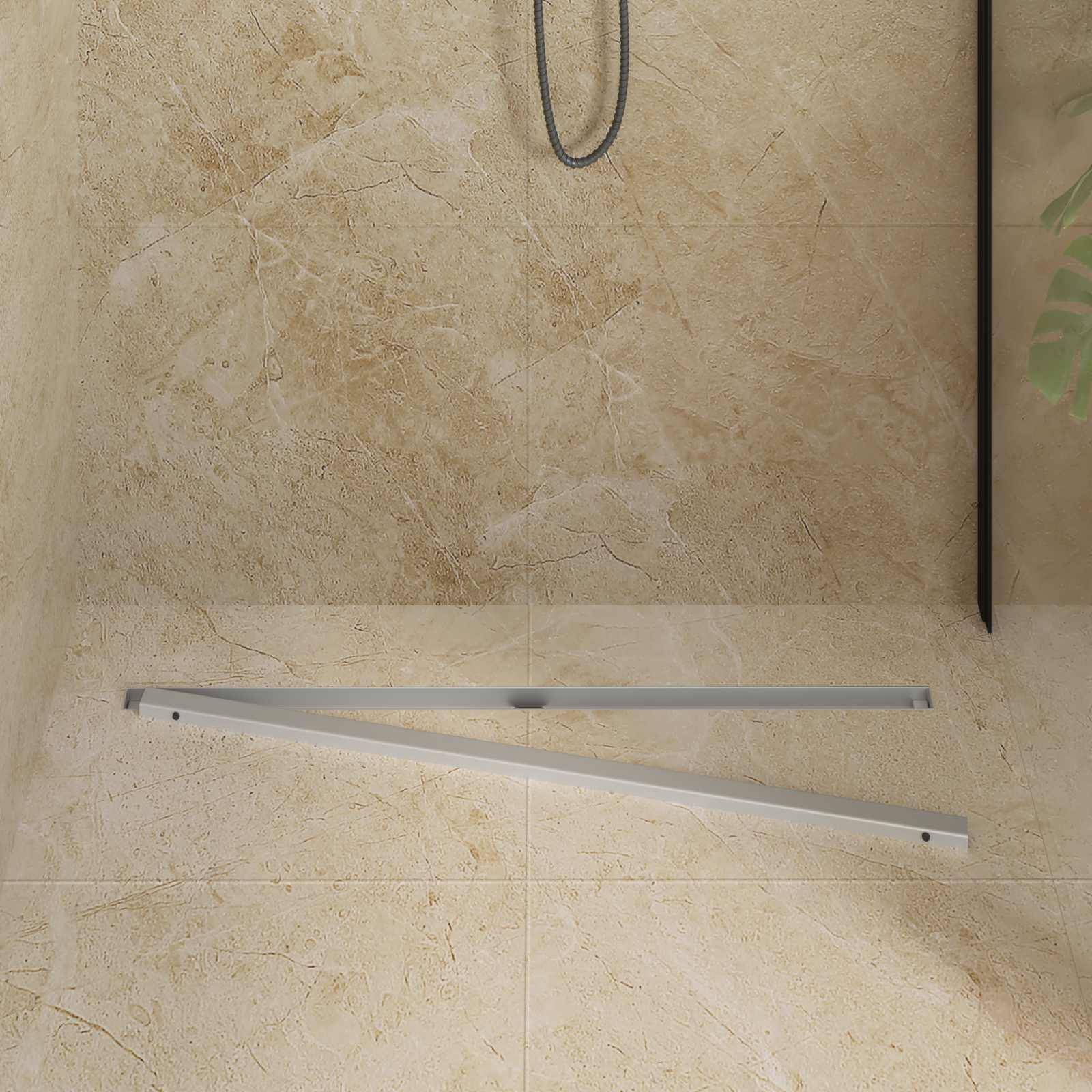 vidaXL 360° Duschablauf mit slim Modell Silber 90 cm Edelstahl 304