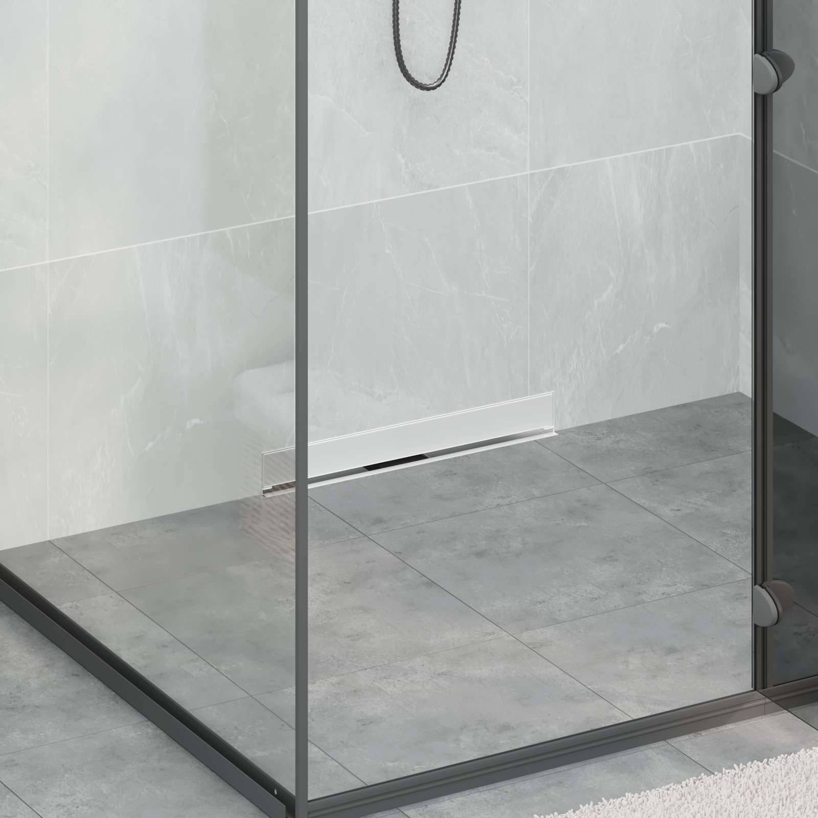 vidaXL Wandmontierter Duschablauf Silber 50 cm Edelstahl 304