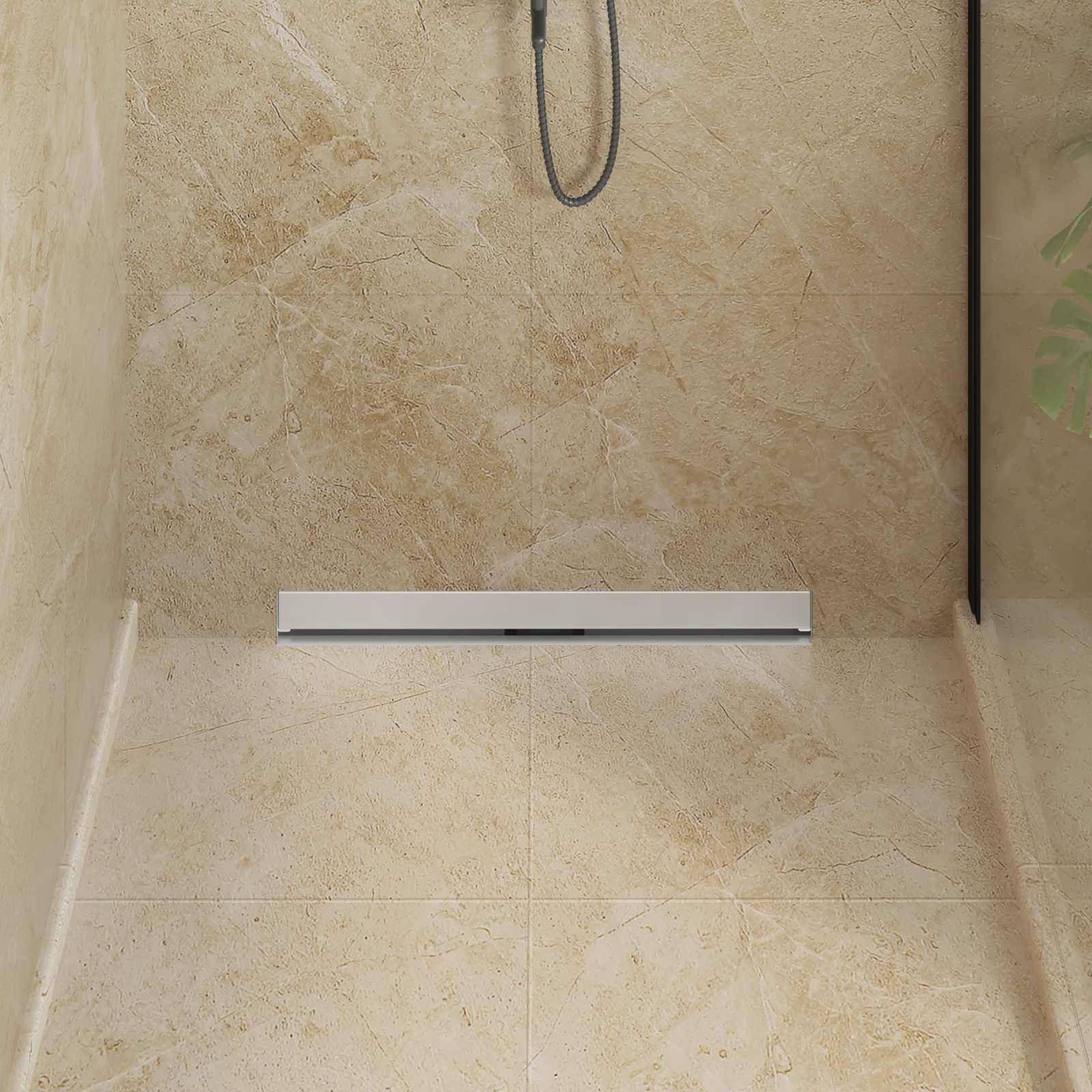 vidaXL Wandmontierter Duschablauf Silber 70 cm Edelstahl 304