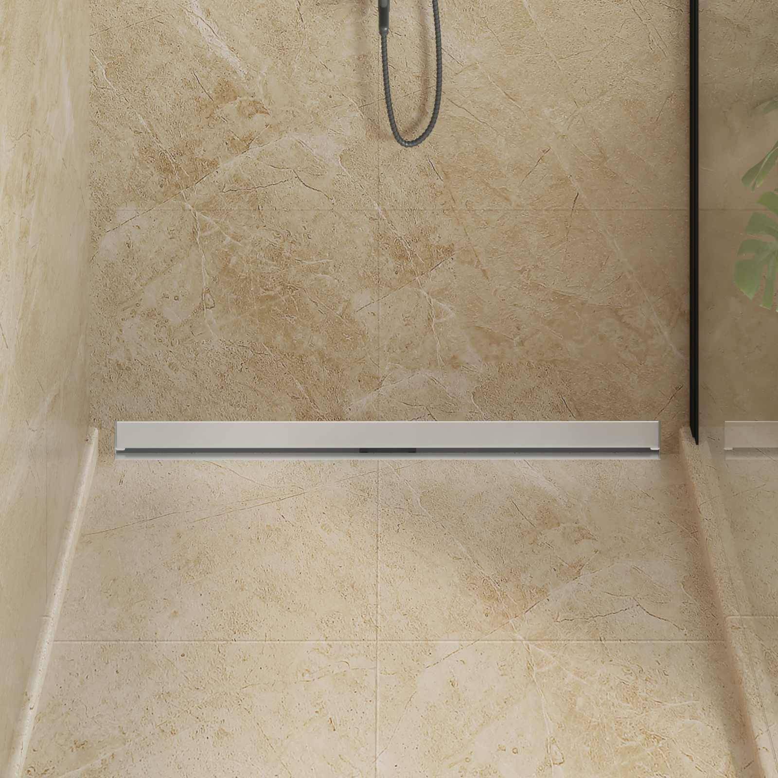 vidaXL Wandmontierter Duschablauf Silber 100 cm Edelstahl 304