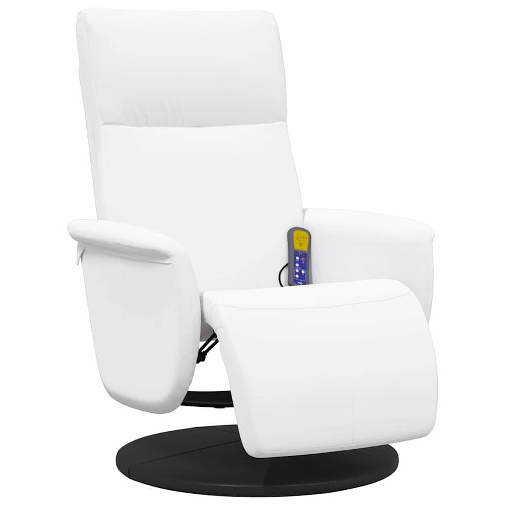 vidaXL Massage Relaxsessel Weiß 71 x 90 x 105 cm Kunstleder