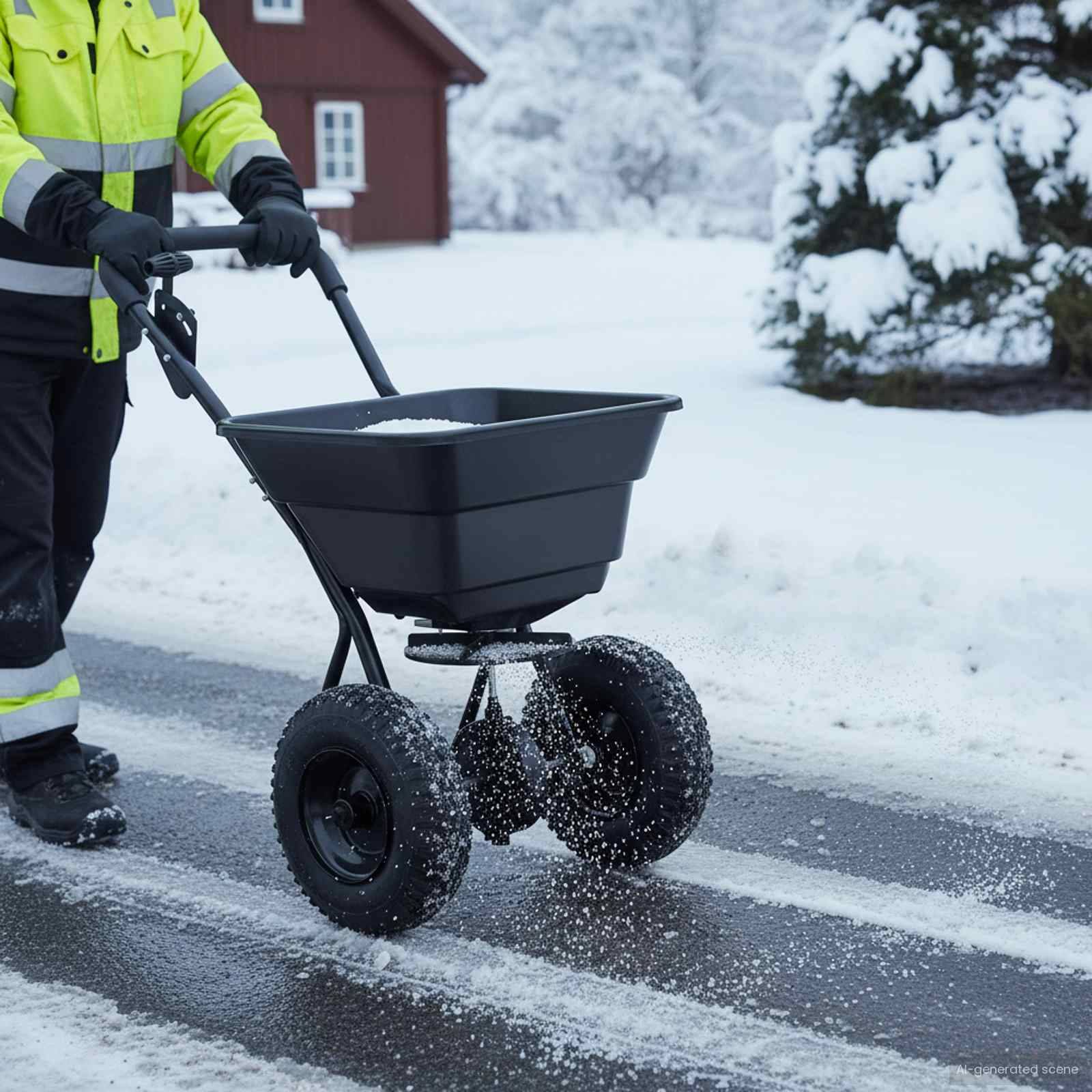 vidaXL Streuer Schwarz 53 x 81,5 x 78 cm PVC und Stahl