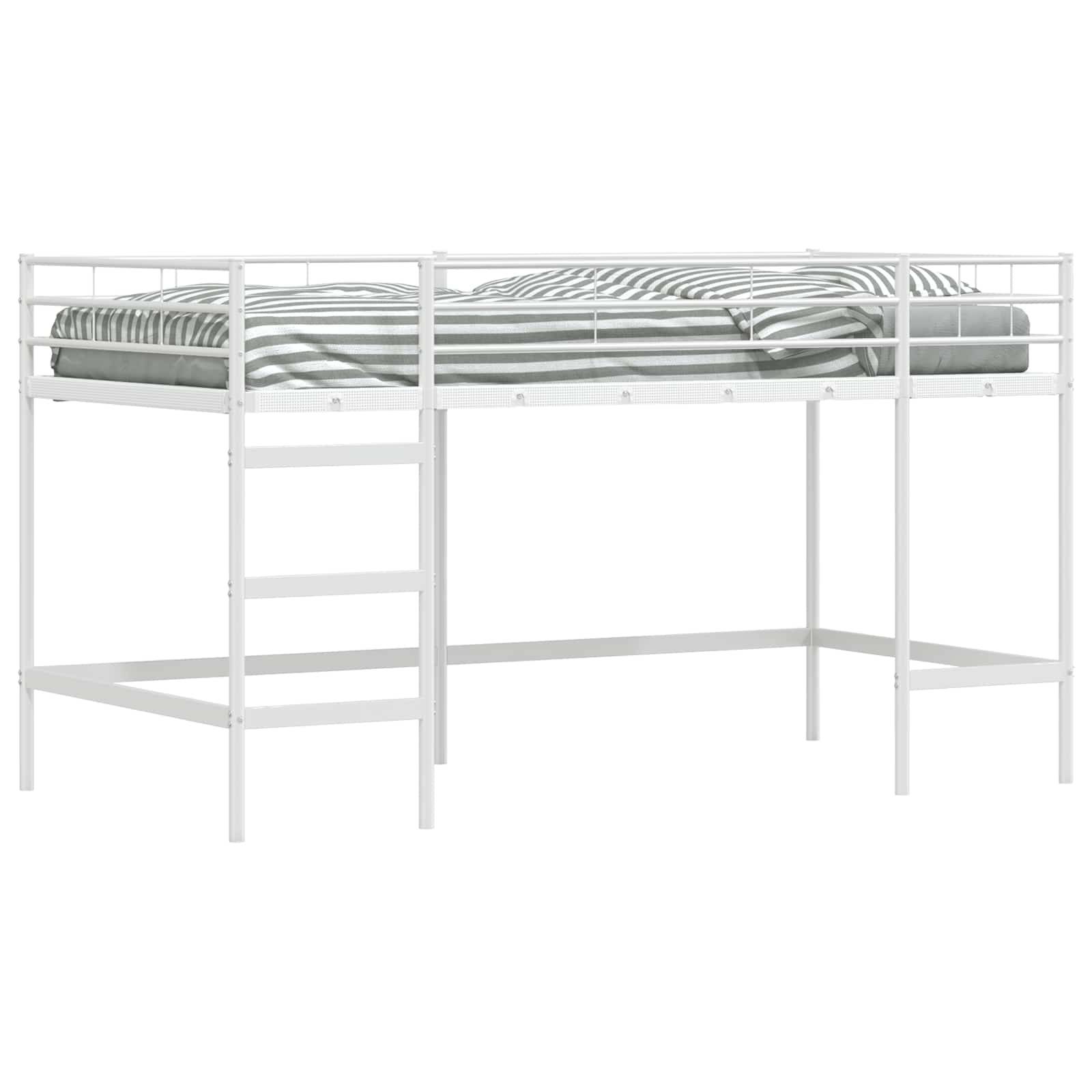 vidaXL Kinderloftbett Uni Weiß 107 x 203 cm Stahl