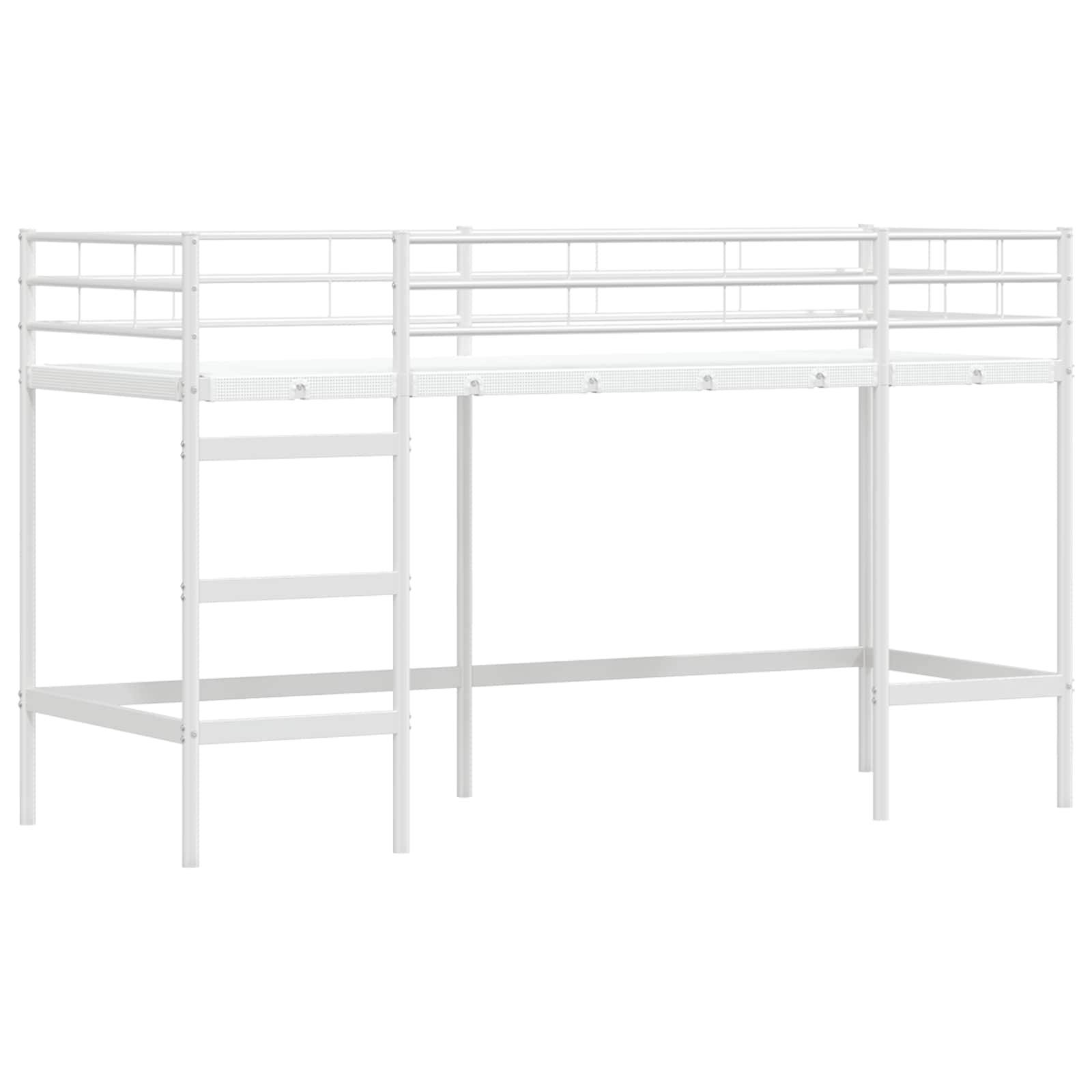 vidaXL Kinderloftbett Uni Weiß 100 x 190 cm Stahl