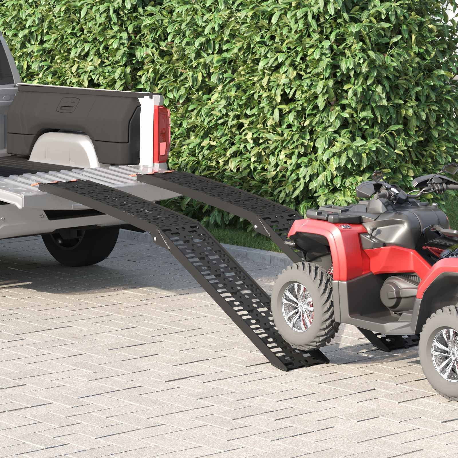 vidaXL Zusammenklappbare Motorradrampe 340 kg pro Rampe 2 pcs Schwarz