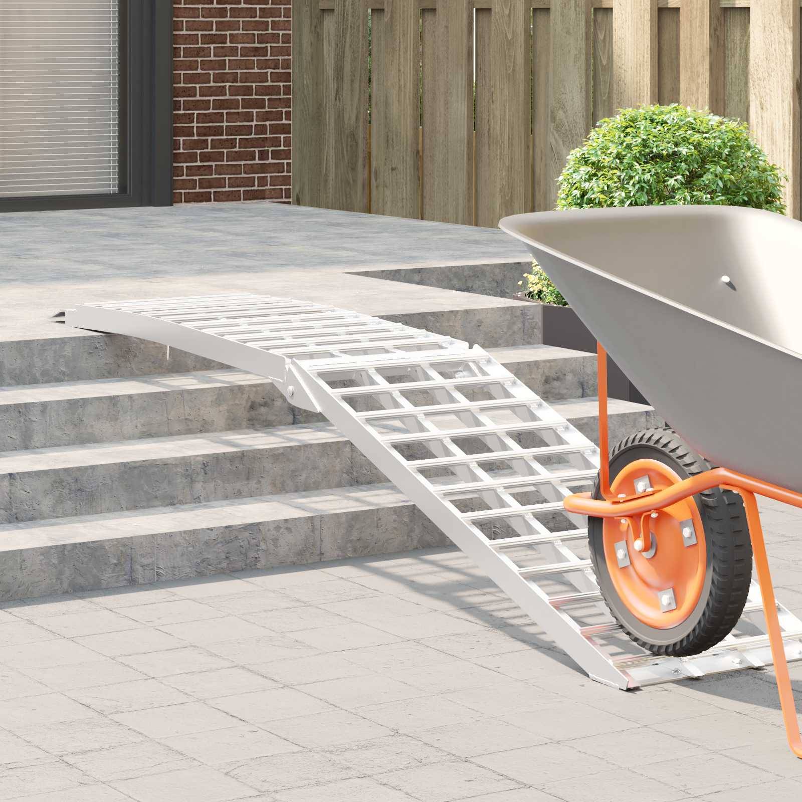 vidaXL Motorradrampe 680 kg Silber 680 kg Aluminium