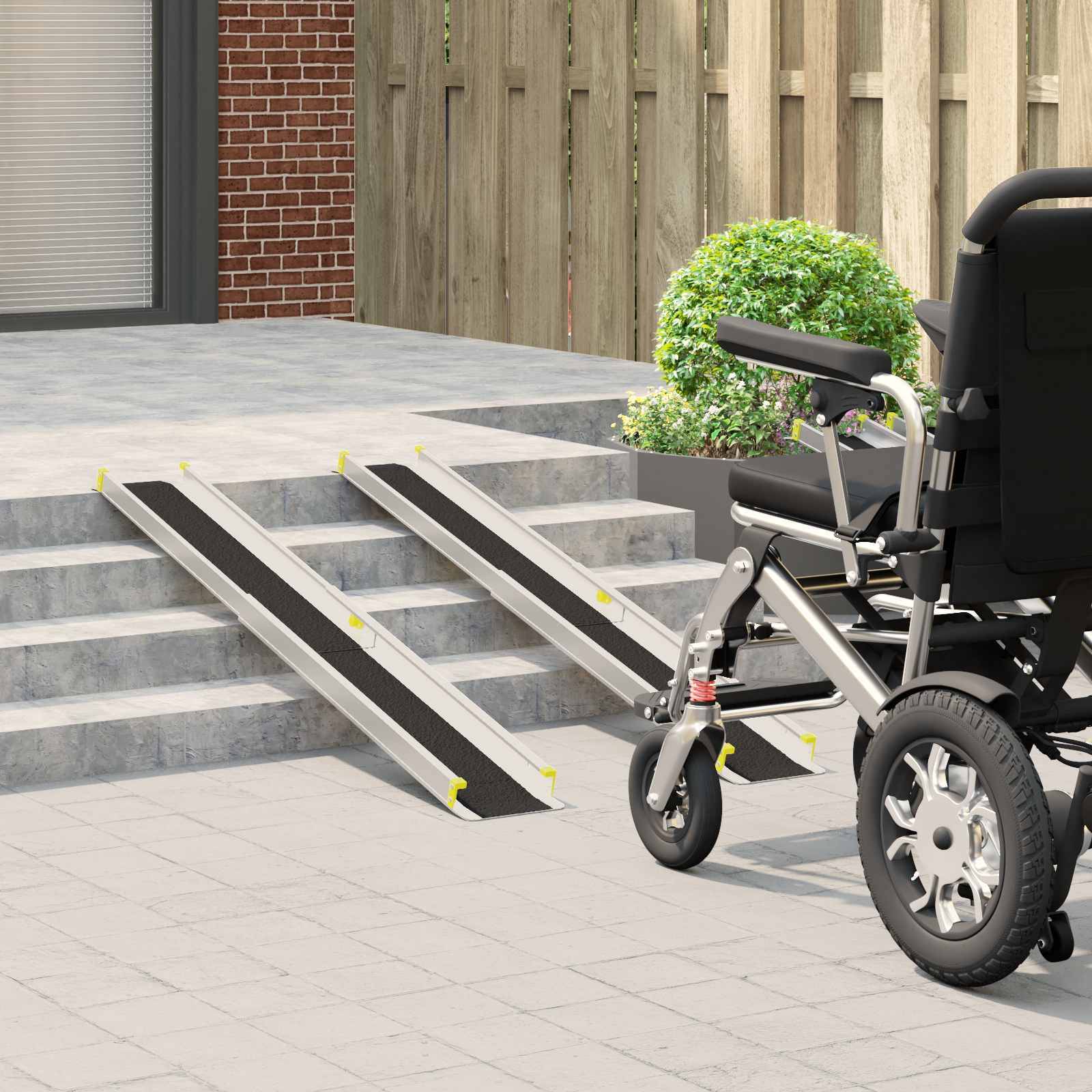 vidaXL Rampe für Rollstühle 270 kg 2 pcs Schwarz 152 x 19 x 5,5 cm