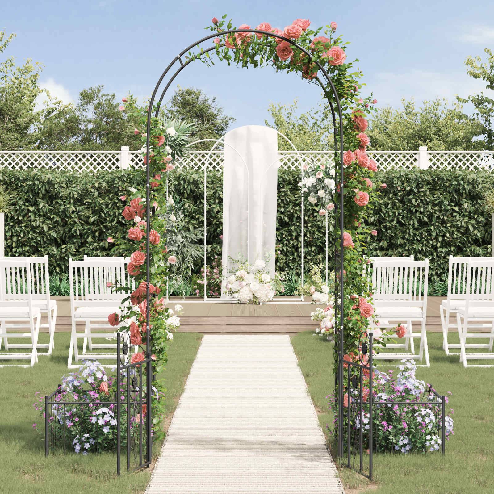 vidaXL Gartenbogen mit Schloss Schwarz 203 x 50 x 218 cm