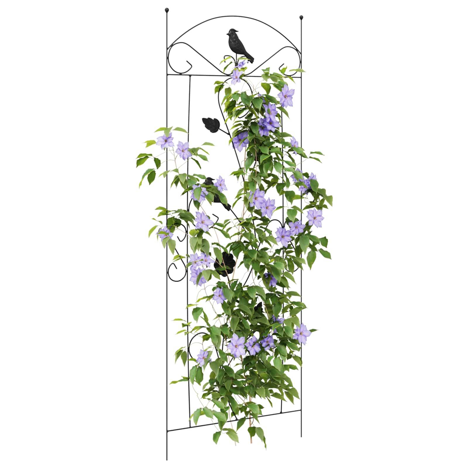vidaXL Gartenzaun 3 pcs Schwarz 110 x 40 cm Stahl