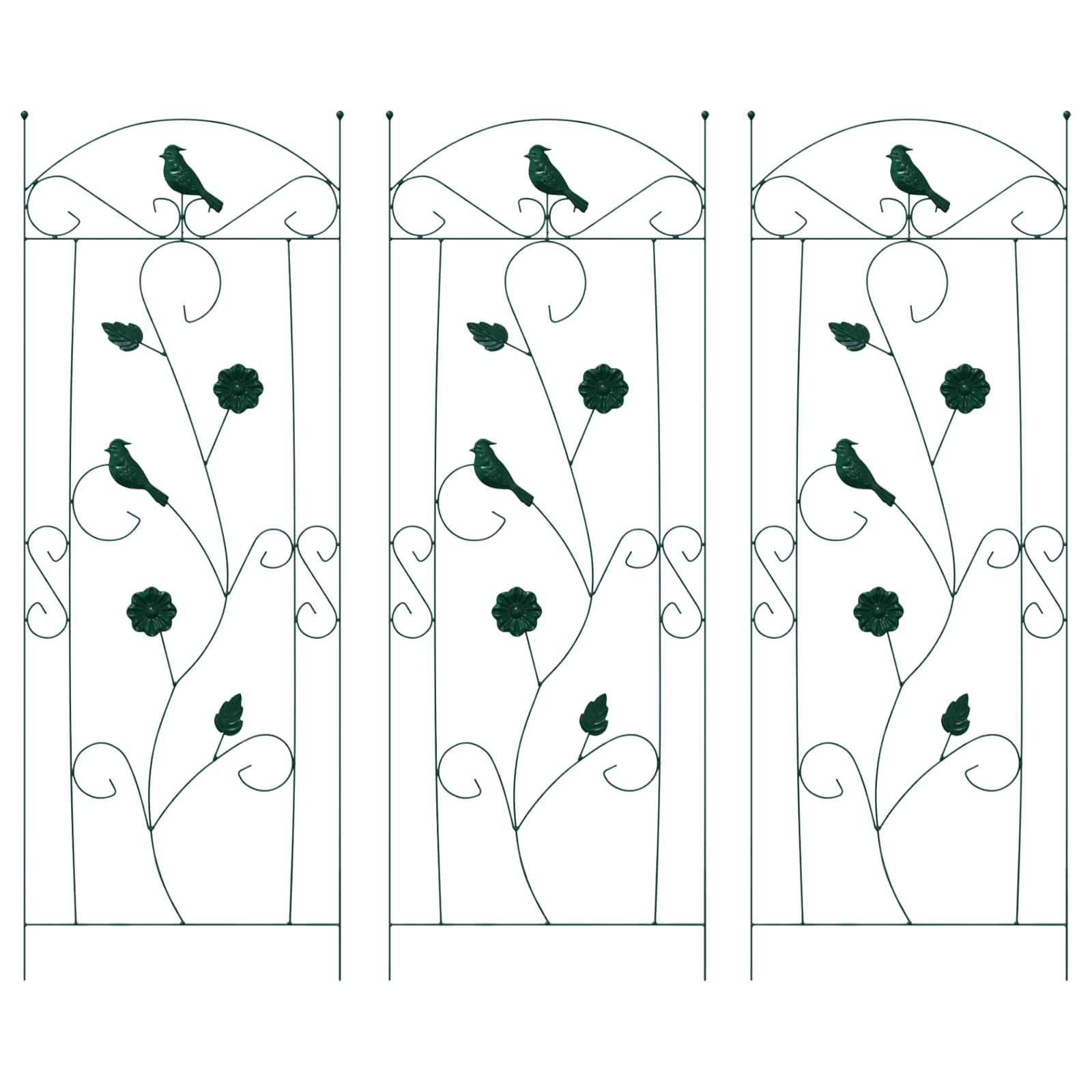 vidaXL Gartenzaun 3 pcs Grün 112 x 40 cm Stahl