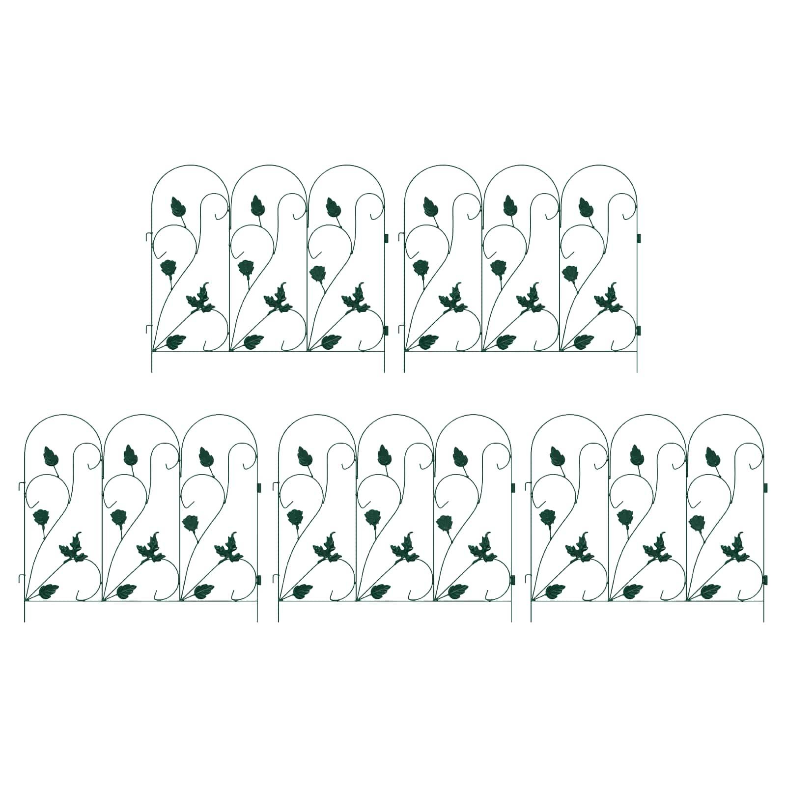 vidaXL Gartenzaun 5 pcs Grün Stahl