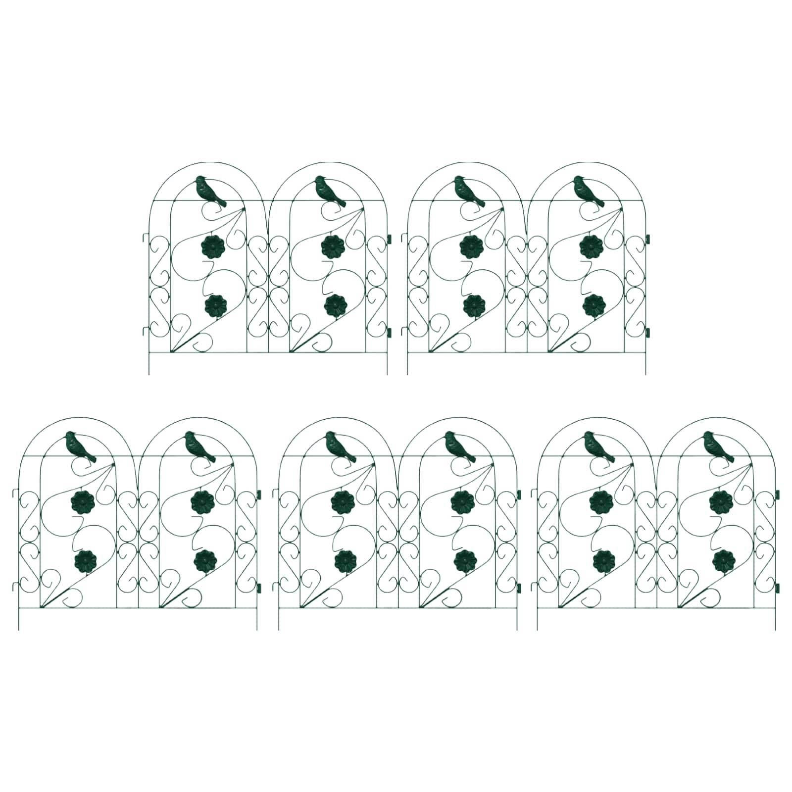 vidaXL Gartenzaun 5 pcs Grün Stahl