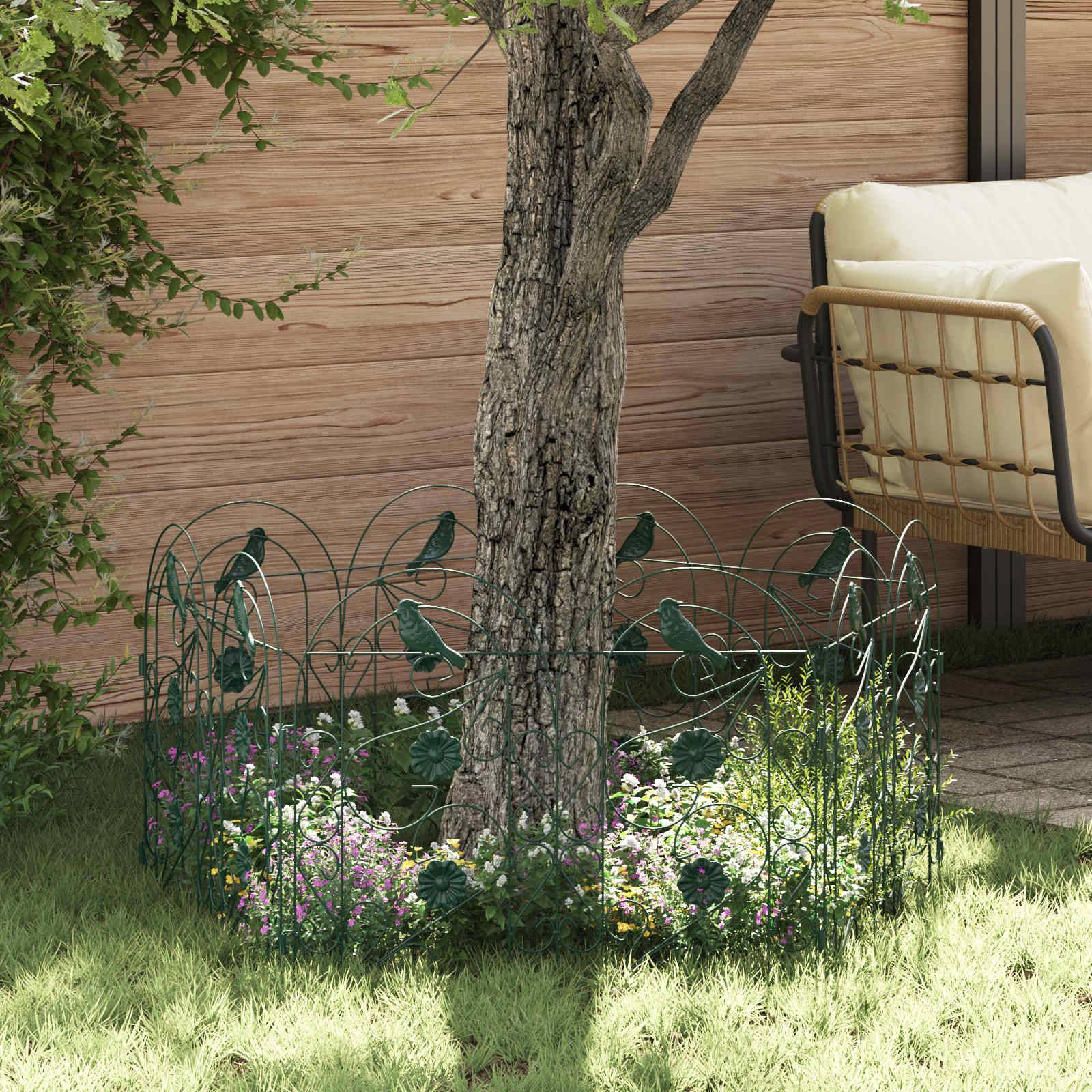 vidaXL Gartenzaun 5 pcs Grün Stahl