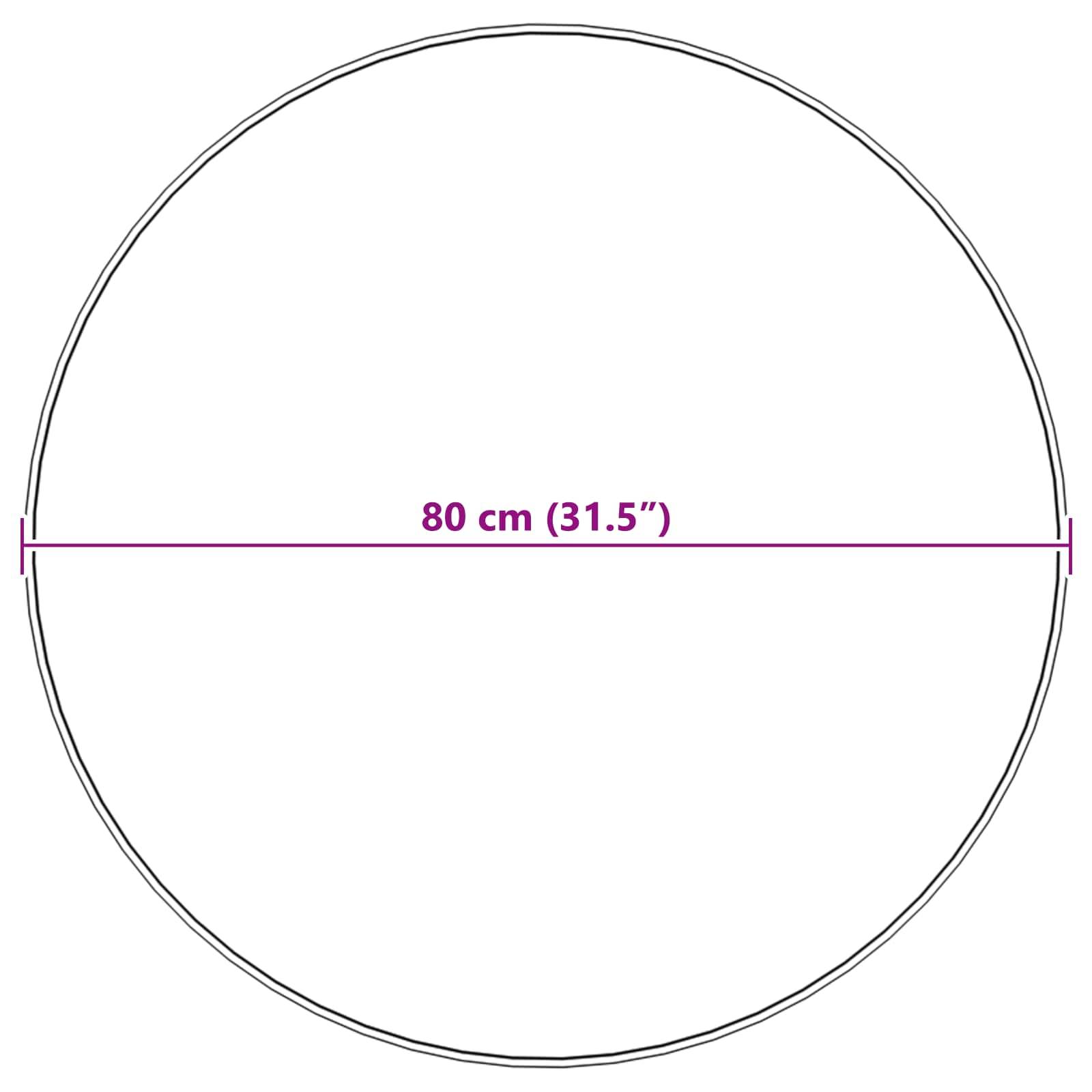 Ein Kreis mit einer rosa horizontalen Linie in der Mitte, beschriftet mit '80 cm (31.5
