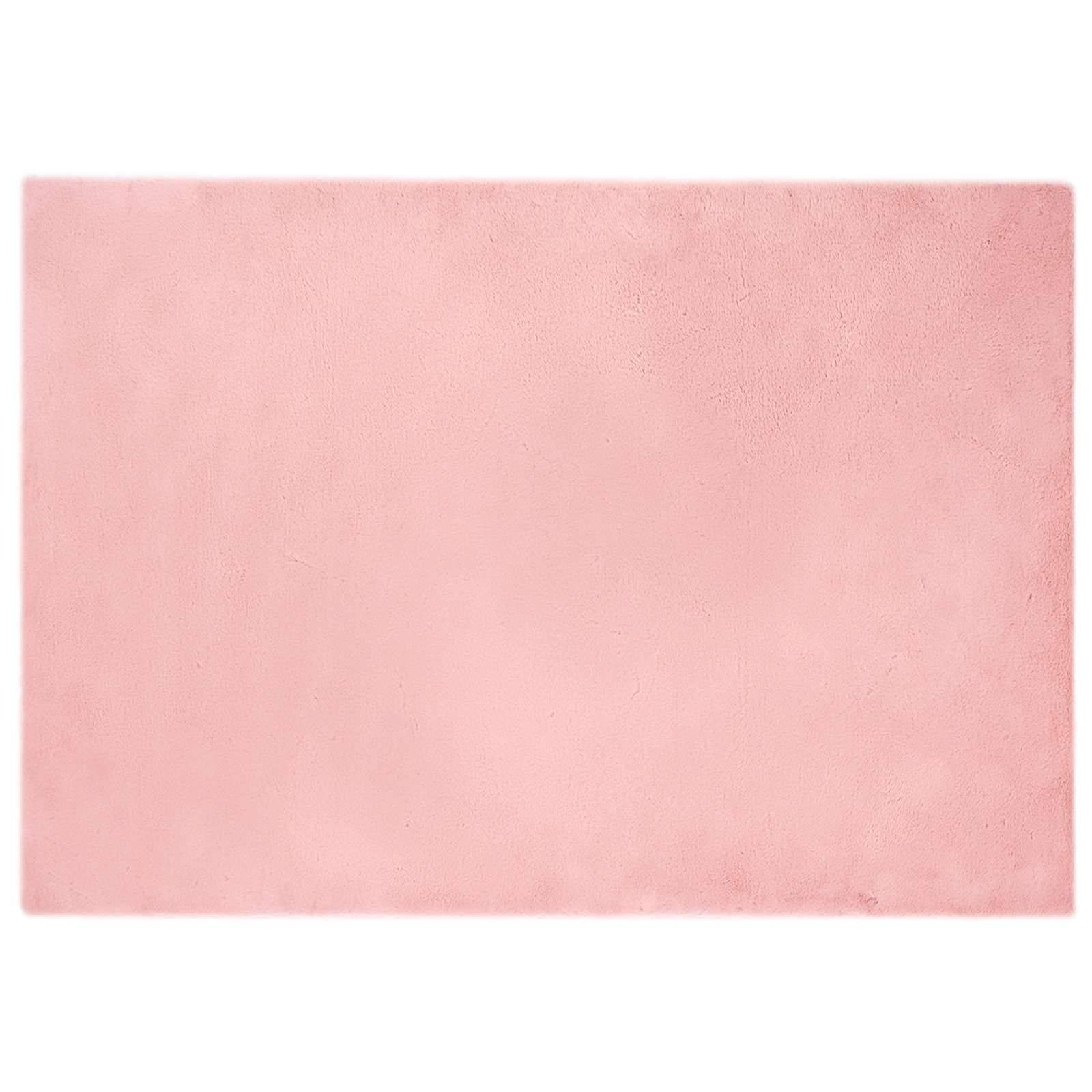 vidaXL Rutschfester Teppich aus Kunstkaninchenfell OLITE Rosa