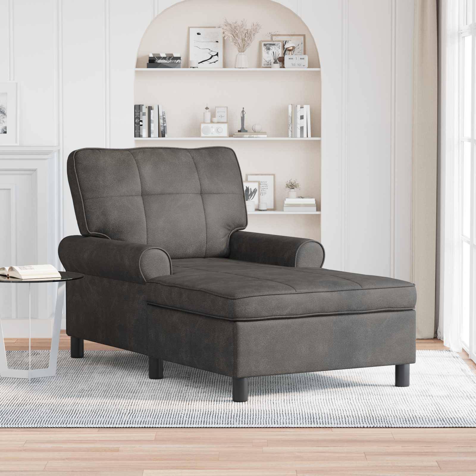 vidaXL Lounge-Liege mit Kissen Schwarz 91 x 157 x 91 cm Kunstleder
