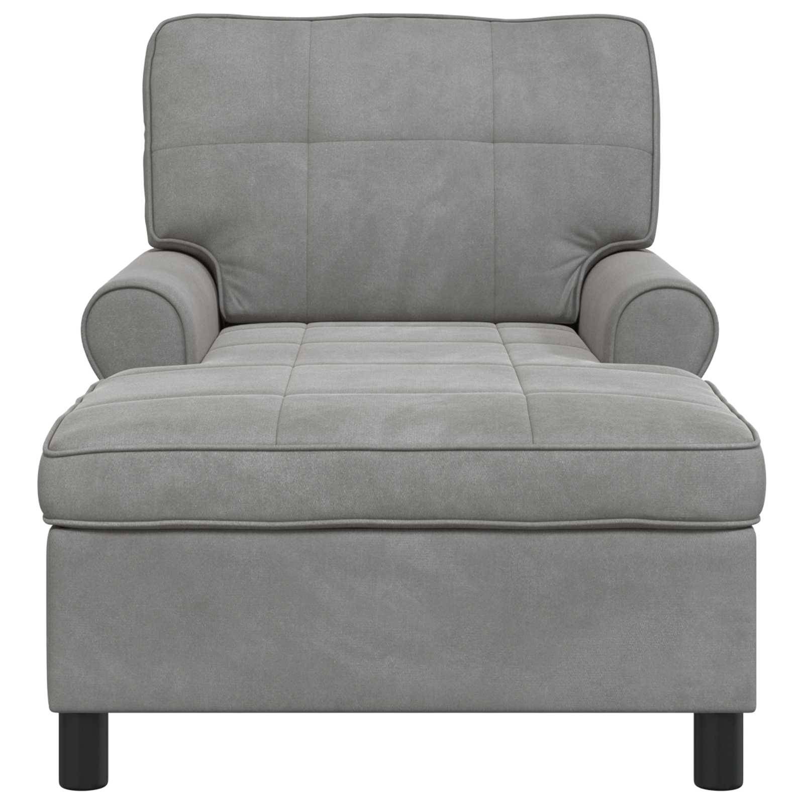 vidaXL Lounge-Liege mit Kissen Hellgrau 91 x 157 x 91 cm Samt