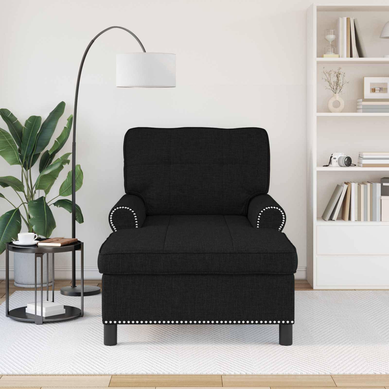 vidaXL Lounge-Liege mit Kissen Schwarz 91 x 157 x 91 cm Stoff