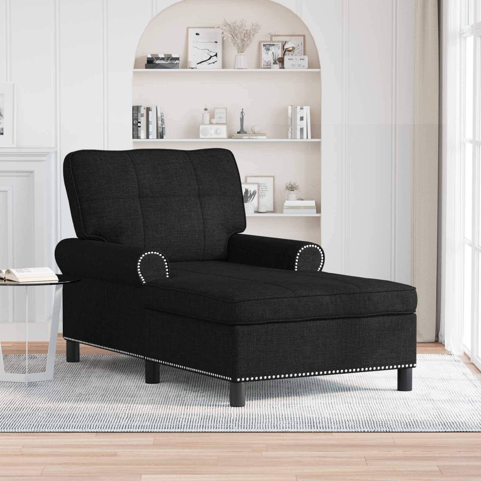 vidaXL Lounge-Liege mit Kissen Schwarz 91 x 157 x 91 cm Stoff