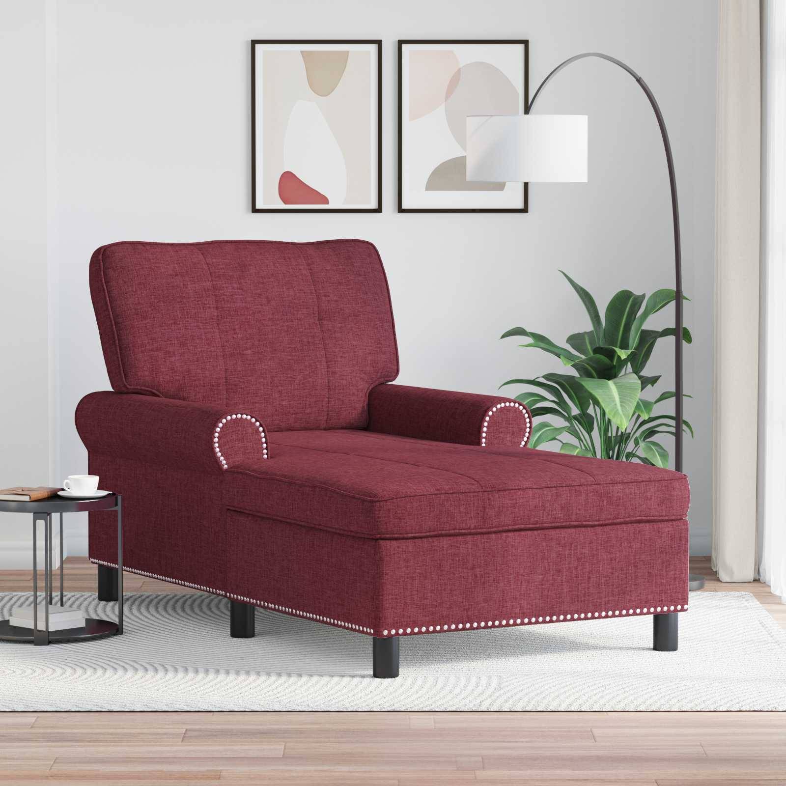 vidaXL Lounge-Liege mit Kissen Weinrot 91 x 157 x 91 cm Stoff