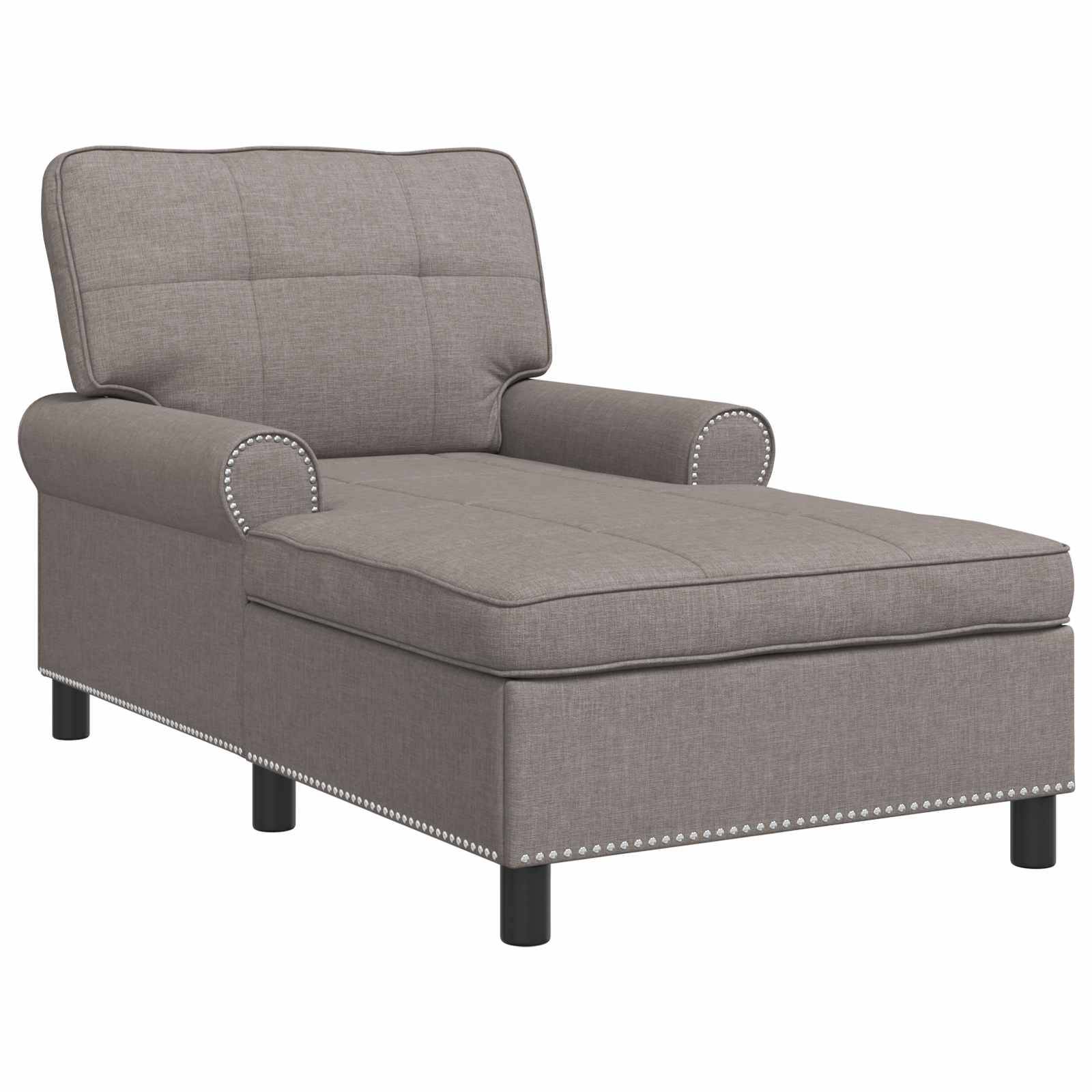 vidaXL Lounge-Liege mit Kissen Taupe 91 x 157 x 91 cm Stoff