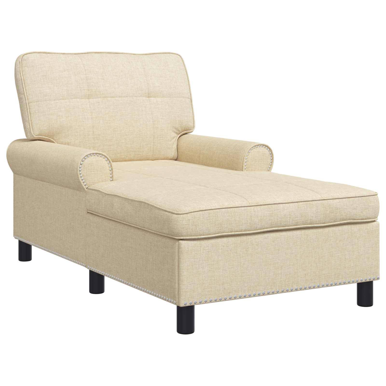 vidaXL Lounge-Liege mit Kissen Creme 91 x 157 x 91 cm Stoff