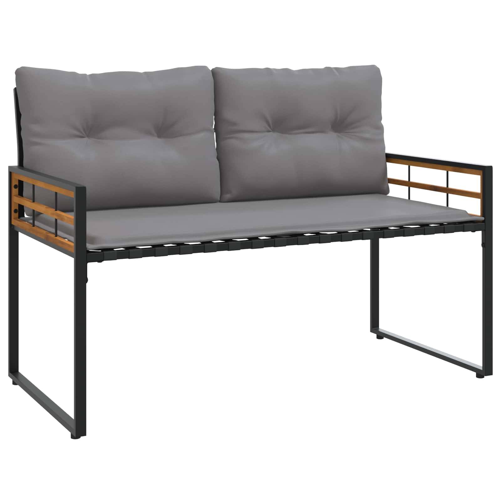 vidaXL Holz-Lagenbank mit Kissen Uni Hellgrau 114 x 55 x 77 cm