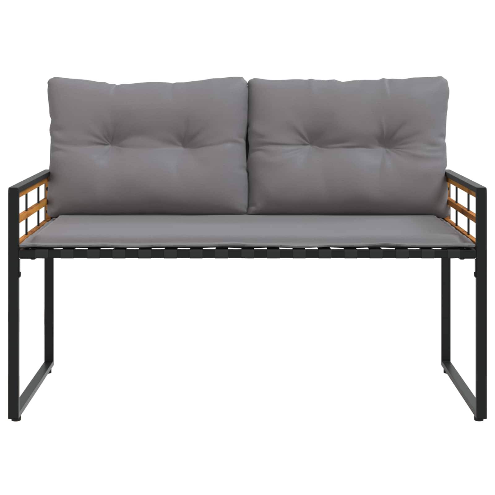 vidaXL Holz-Lagenbank mit Kissen Uni Hellgrau 114 x 55 x 77 cm