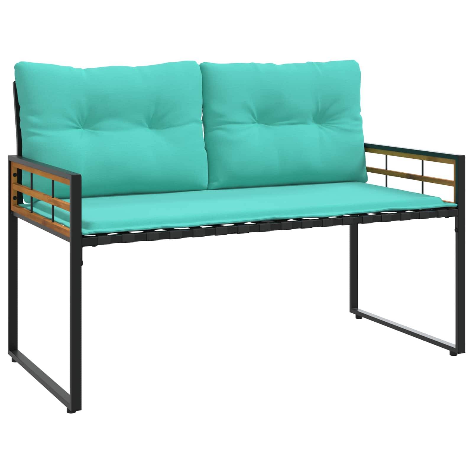 vidaXL Holz-Lagenbank mit Kissen Uni Türkis 114 x 55 x 77 cm