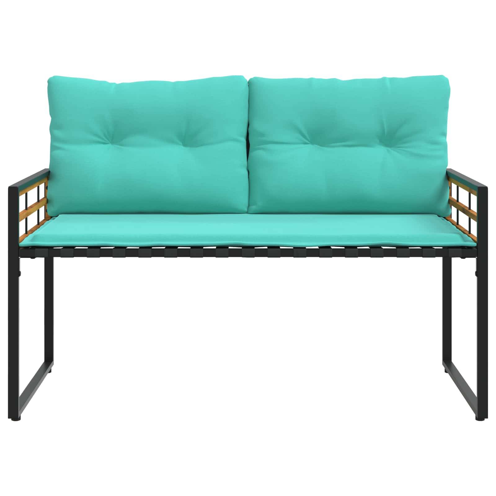 vidaXL Holz-Lagenbank mit Kissen Uni Türkis 114 x 55 x 77 cm