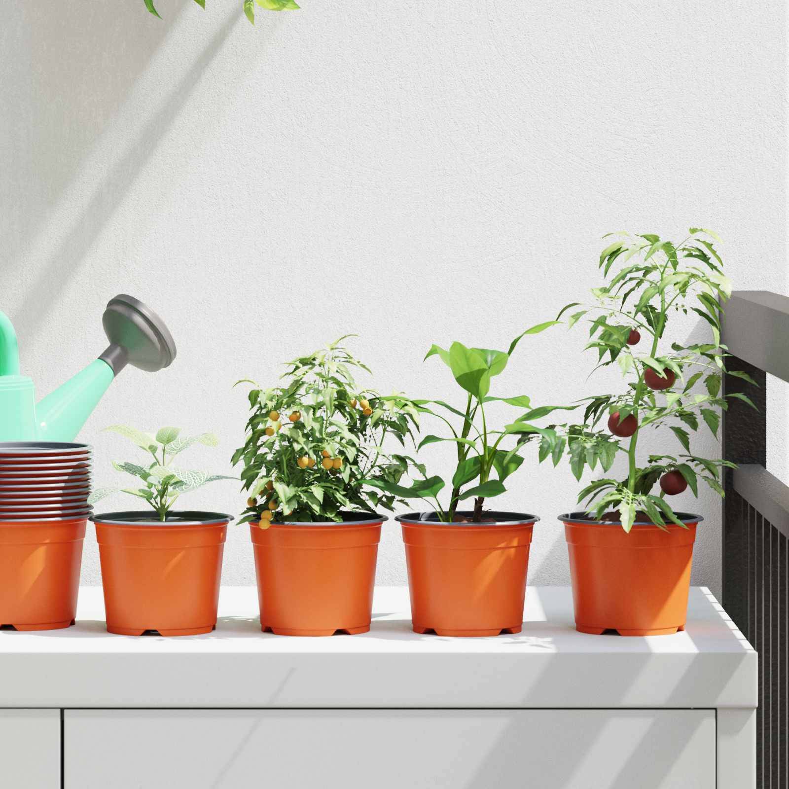 vidaXL Runder Blumentopf 50 pcs Terrakotta Ø 15 x 12,5 cm Kunststoff