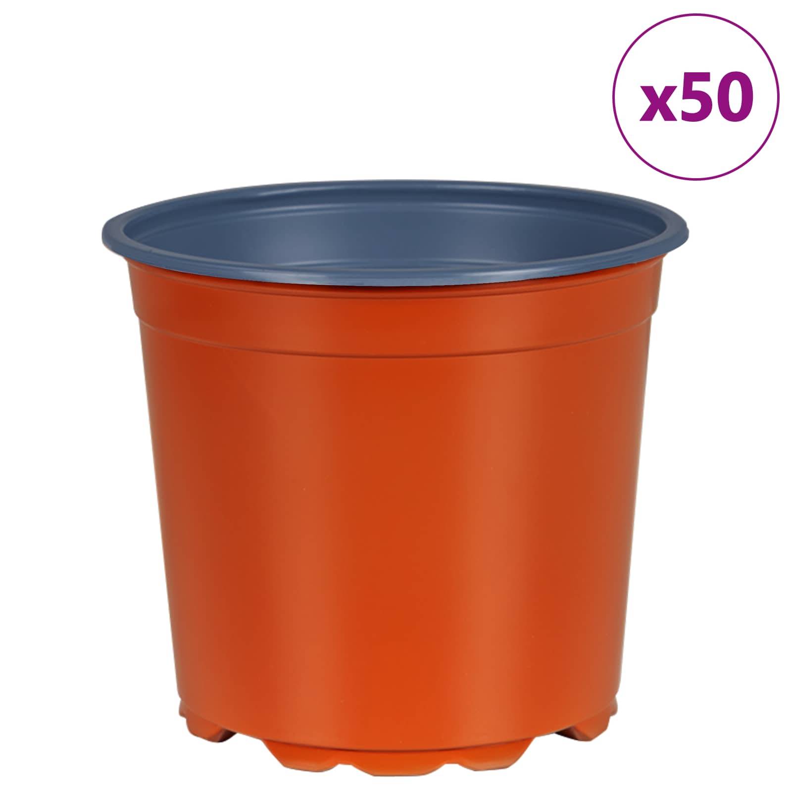 vidaXL Blumentopf 50 pcs Terrakotta Ø 15 x 13 cm Kunststoff