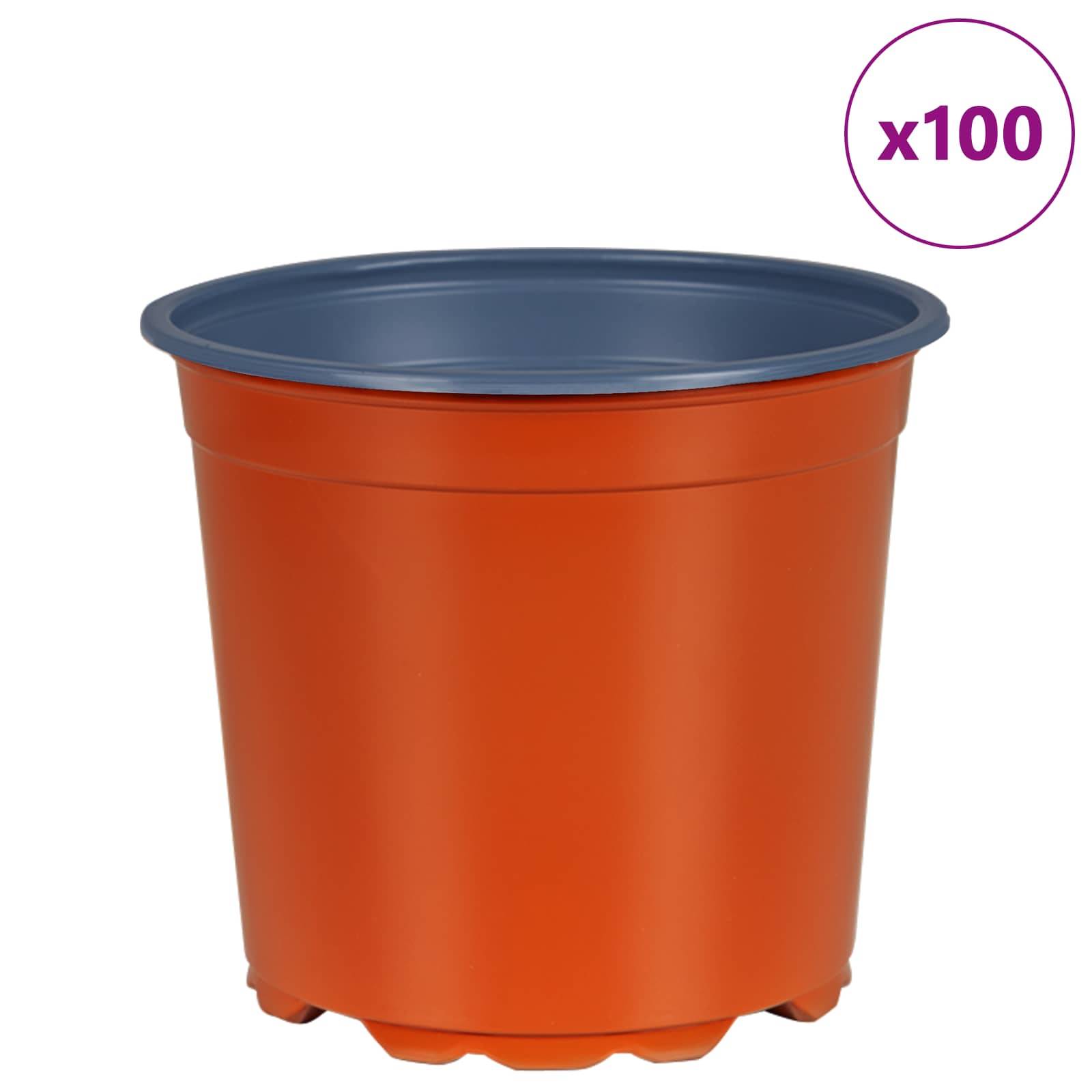 vidaXL Blumentopf 100 pcs Terrakotta Ø 15 x 13 cm Kunststoff