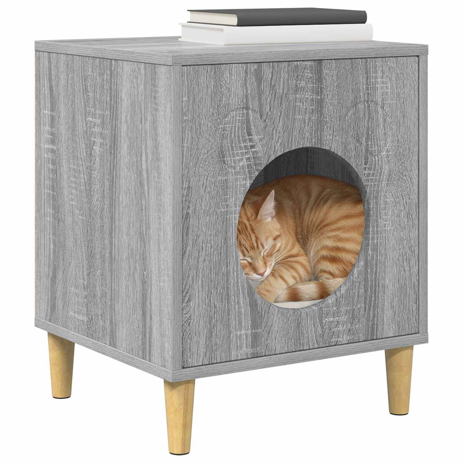 vidaXL Katzenhaus Graues Sonoma 42,5 x 40 x 53 cm Holzwerkstoff