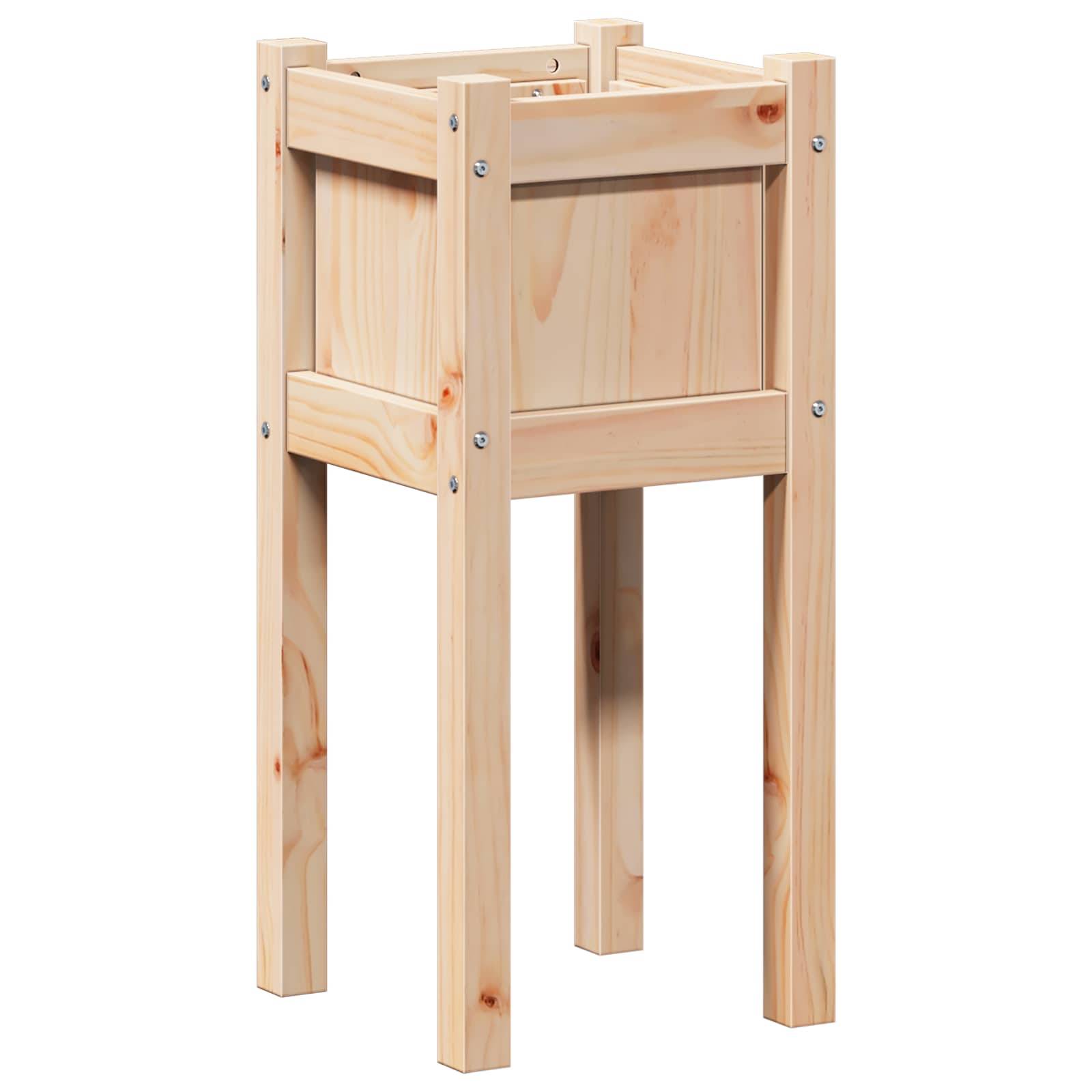 vidaXL Garten-Pflanzgefäß Natur 31 x 31 x 70 cm Massives Kiefernholz