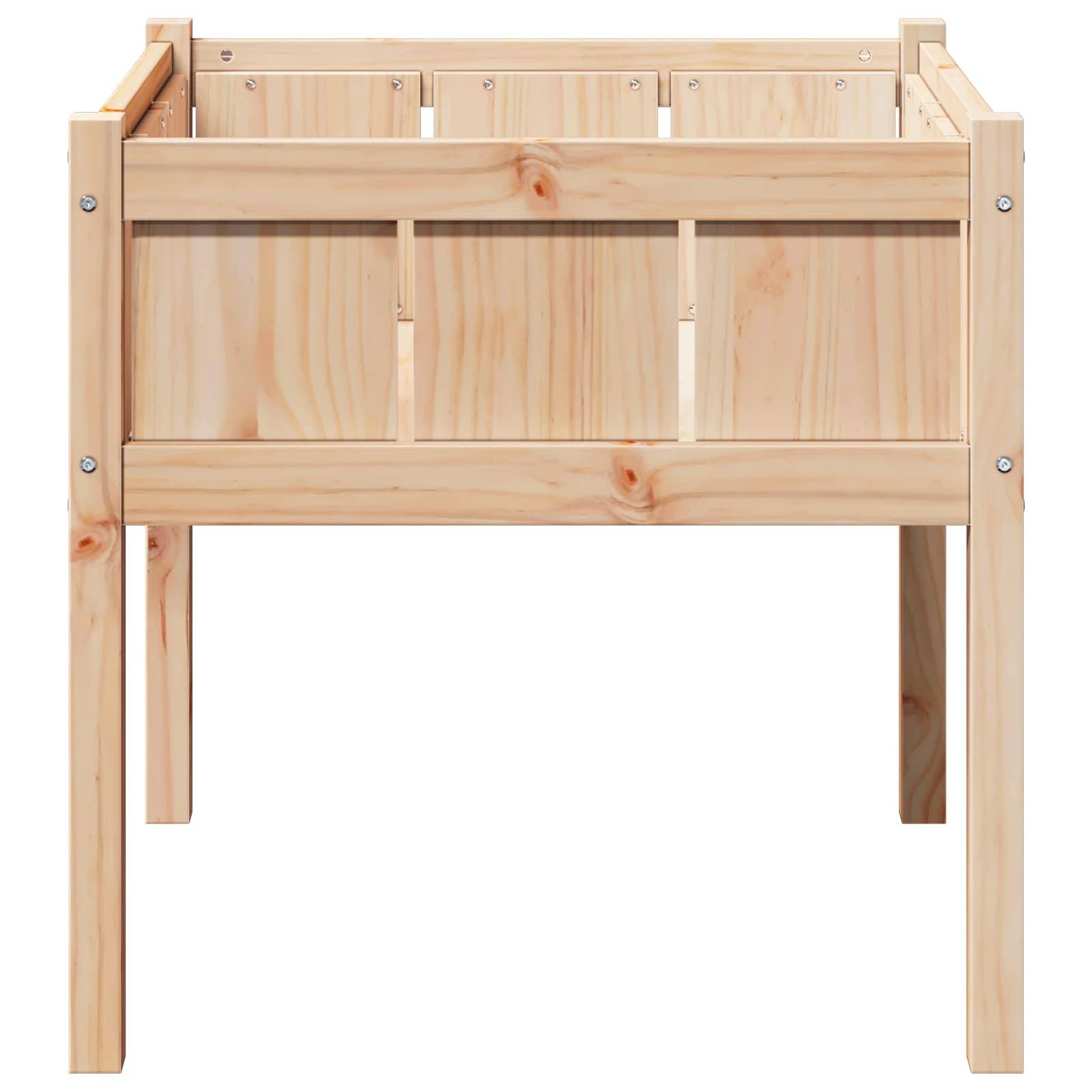 vidaXL Garten-Pflanzgefäß Natur 70 x 70 x 70 cm Massives Kiefernholz