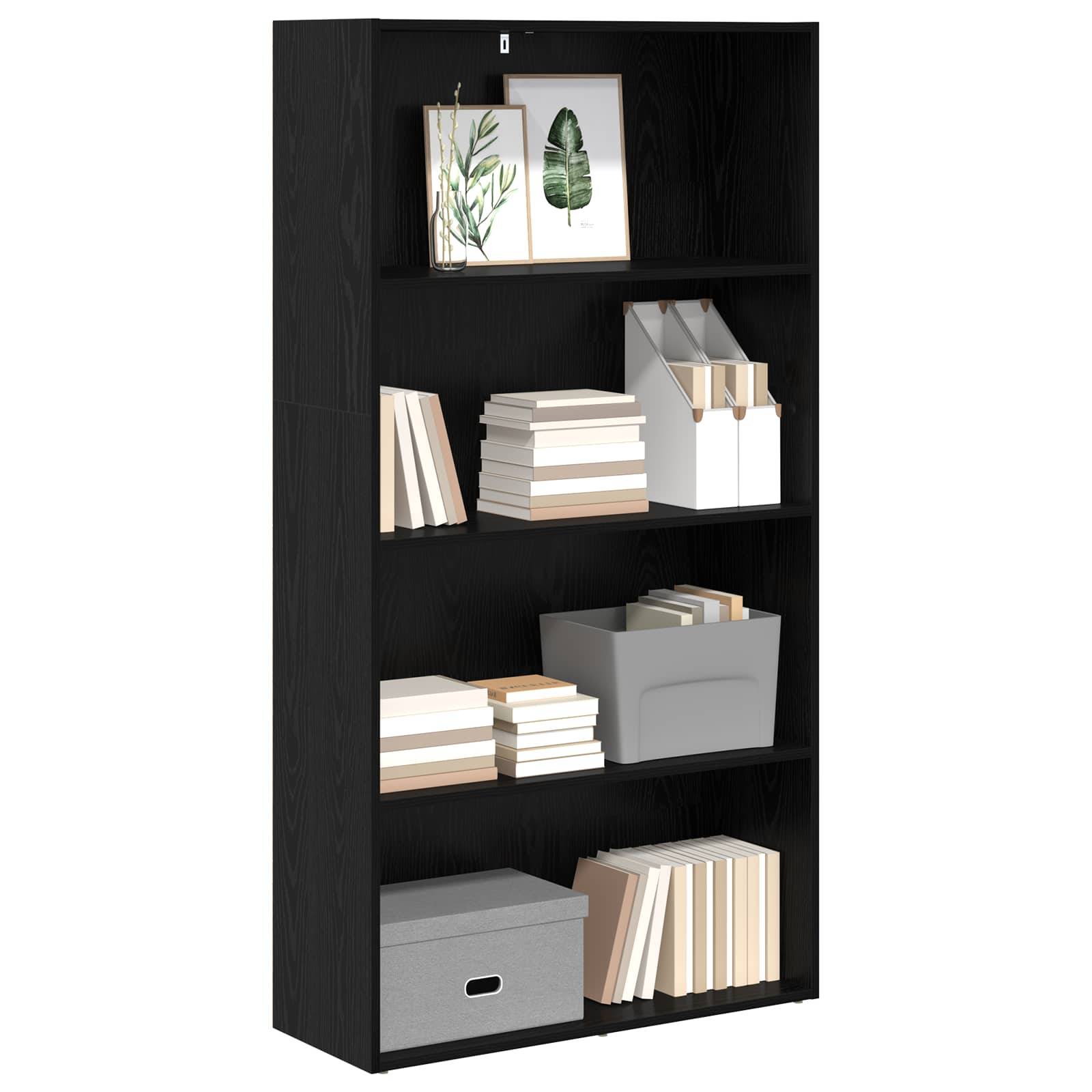 vidaXL Freistehender Stauraum Schwarz Eichen-Optik 80 x 30 x 152 cm