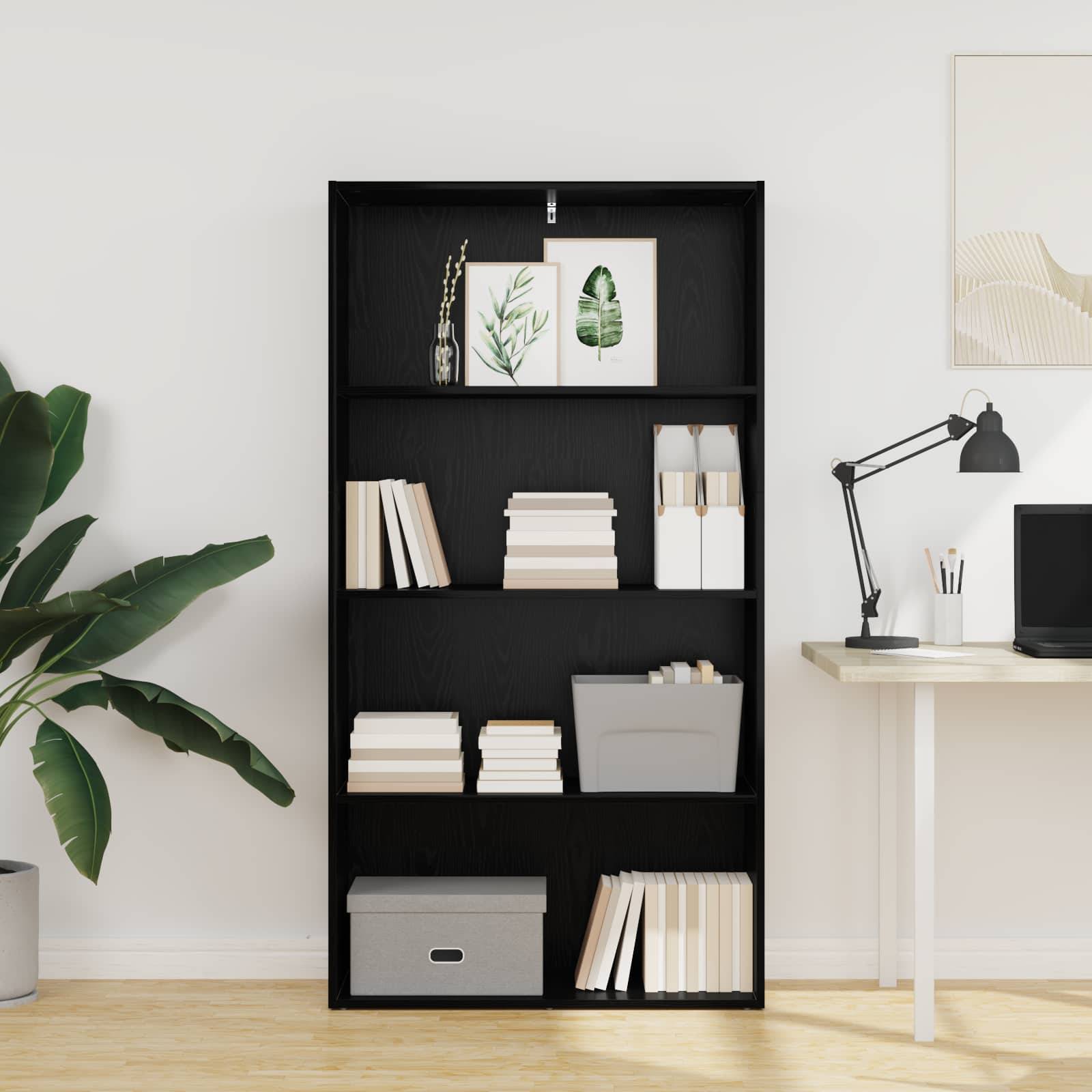 vidaXL Freistehender Stauraum Schwarz Eichen-Optik 80 x 30 x 152 cm