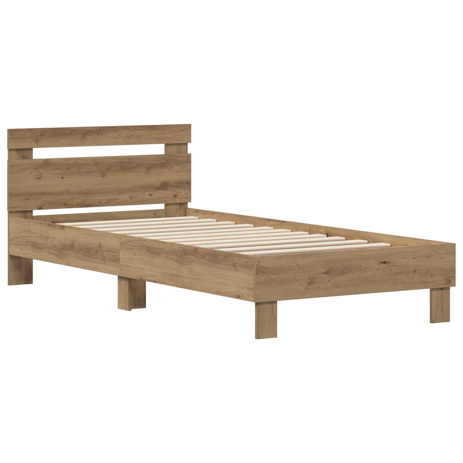 vidaXL Bettrahmen Artisan-Eiche 98,5 x 200 cm Holzwerkstoff