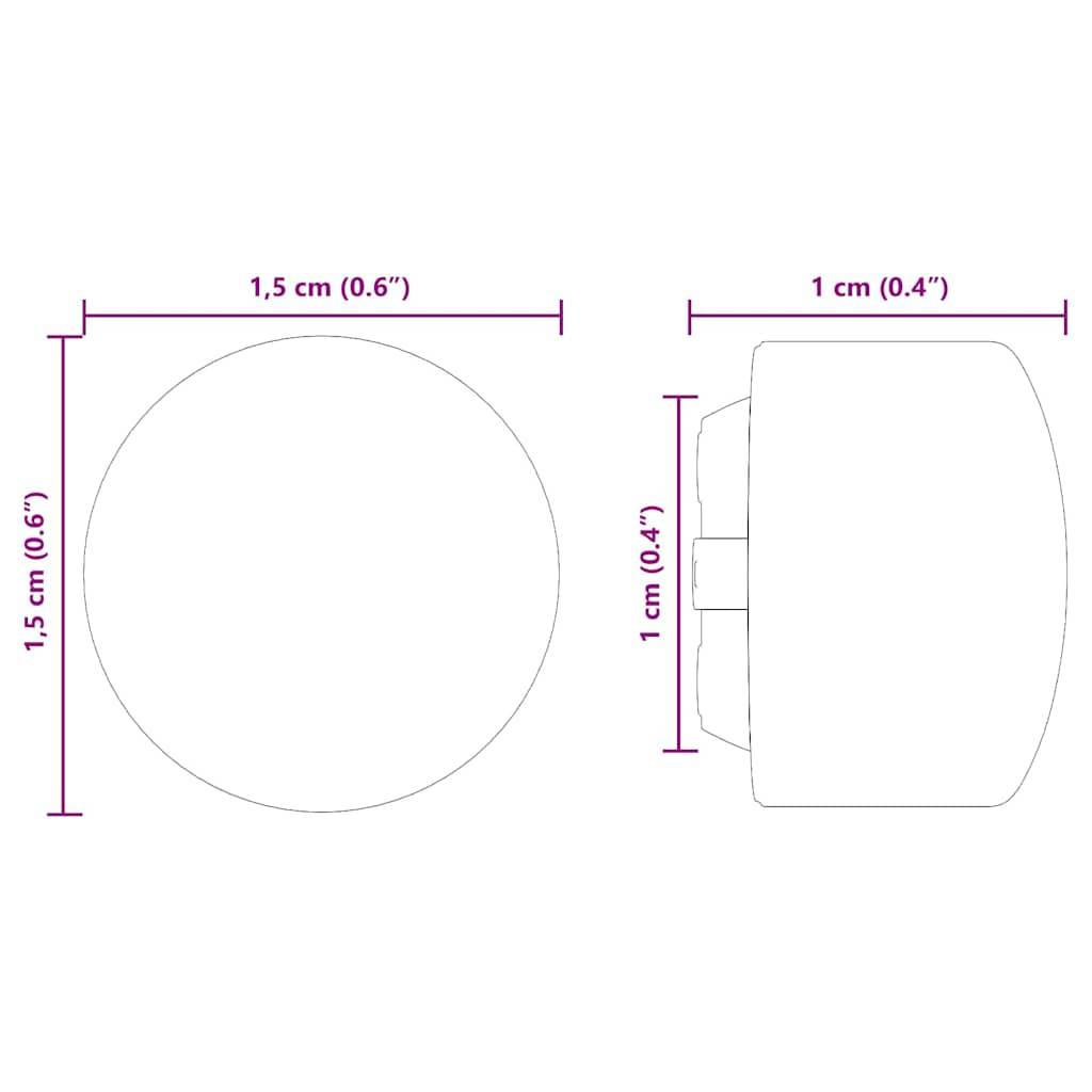 vidaXL Tischfußball Tisch Endkappen 10 pcs Schwarz 1,5 x 1,5 x 1 cm PP